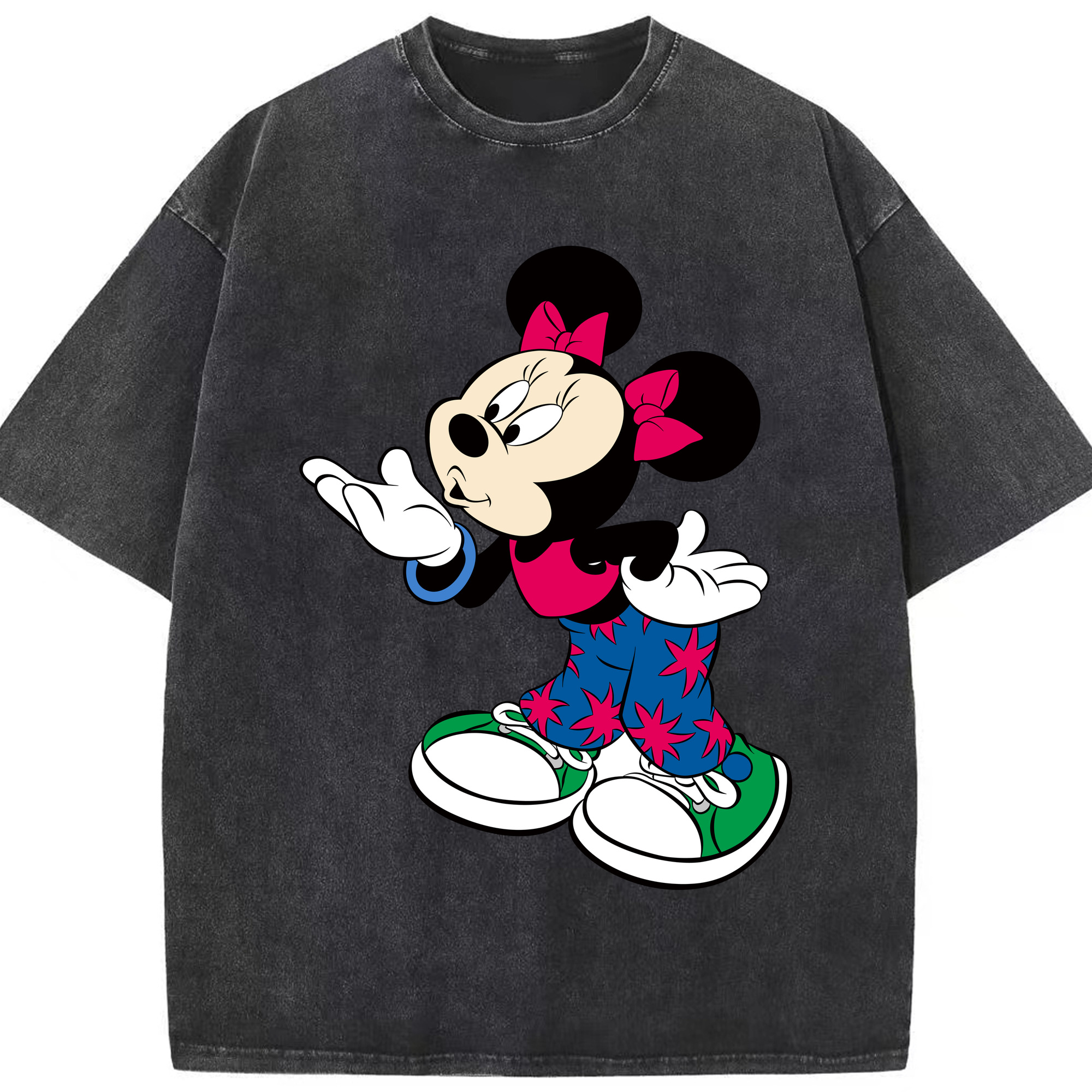 （画像用） ミッキーマウス Mickey Mouse 綿100% ヴィンテージ風 半袖Tシャツ（フロントプリント）