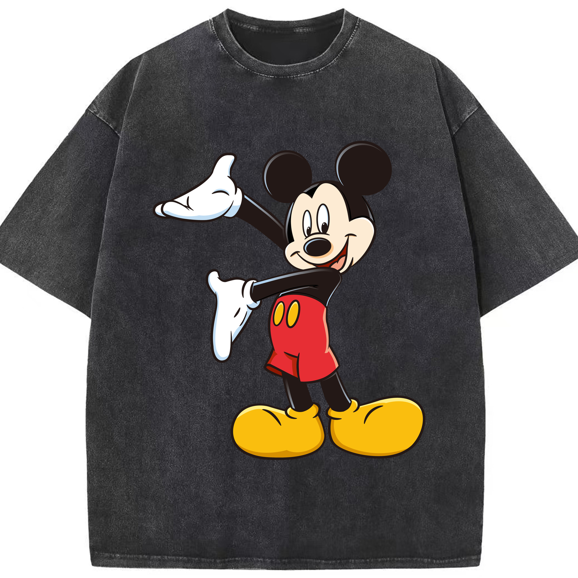 （画像用） ミッキーマウス Mickey Mouse 綿100% ヴィンテージ風 半袖Tシャツ（フロントプリント）
