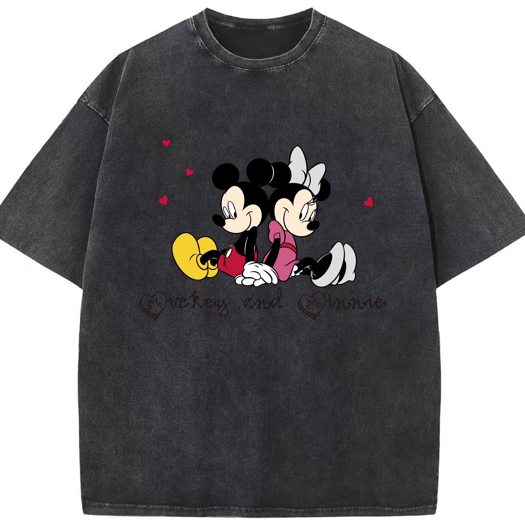 （画像用） ミッキーマウス Mickey Mouse 綿100% ヴィンテージ風 半袖Tシャツ（フロントプリント）