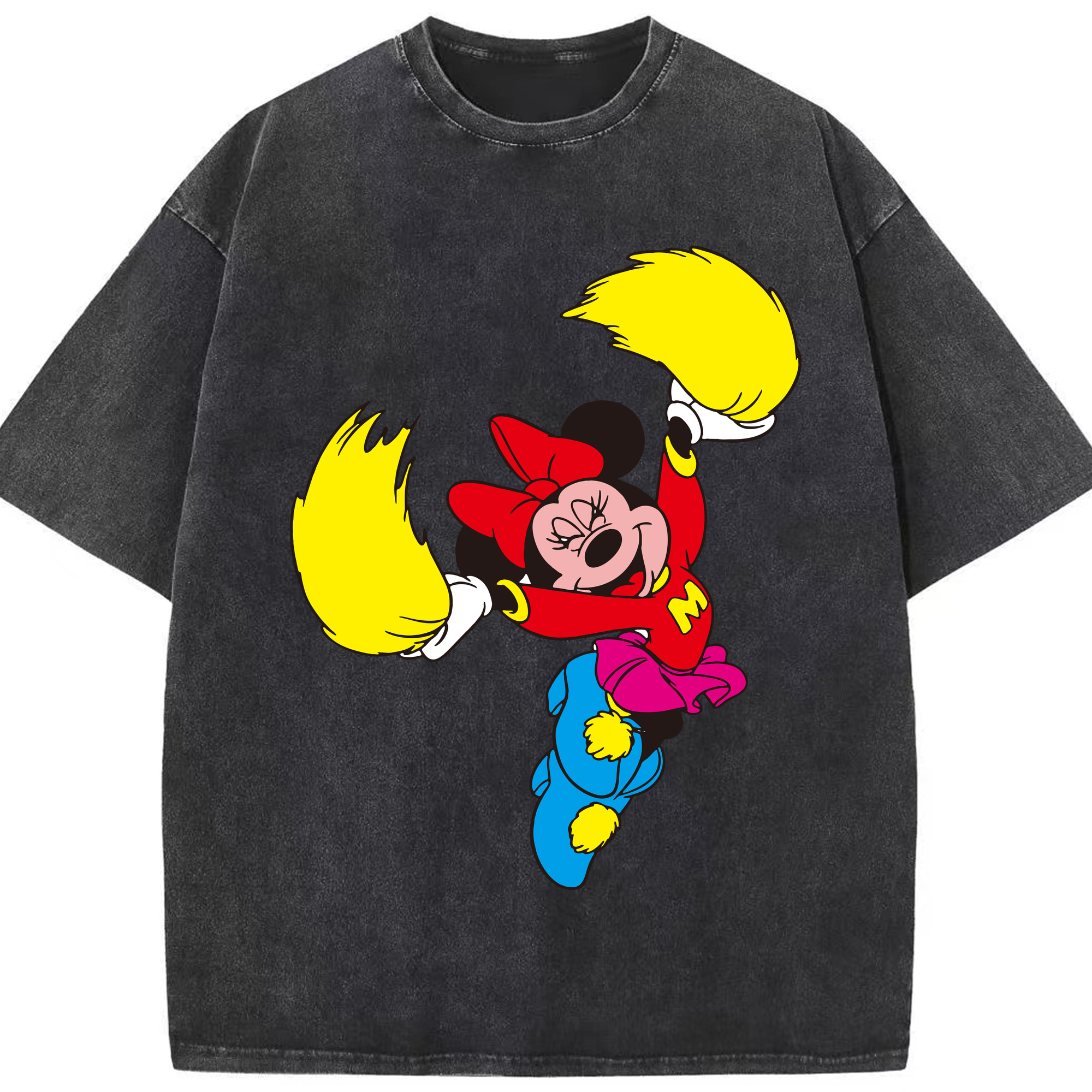 （画像用） ミッキーマウス Mickey Mouse 綿100% ヴィンテージ風 半袖Tシャツ（フロントプリント）