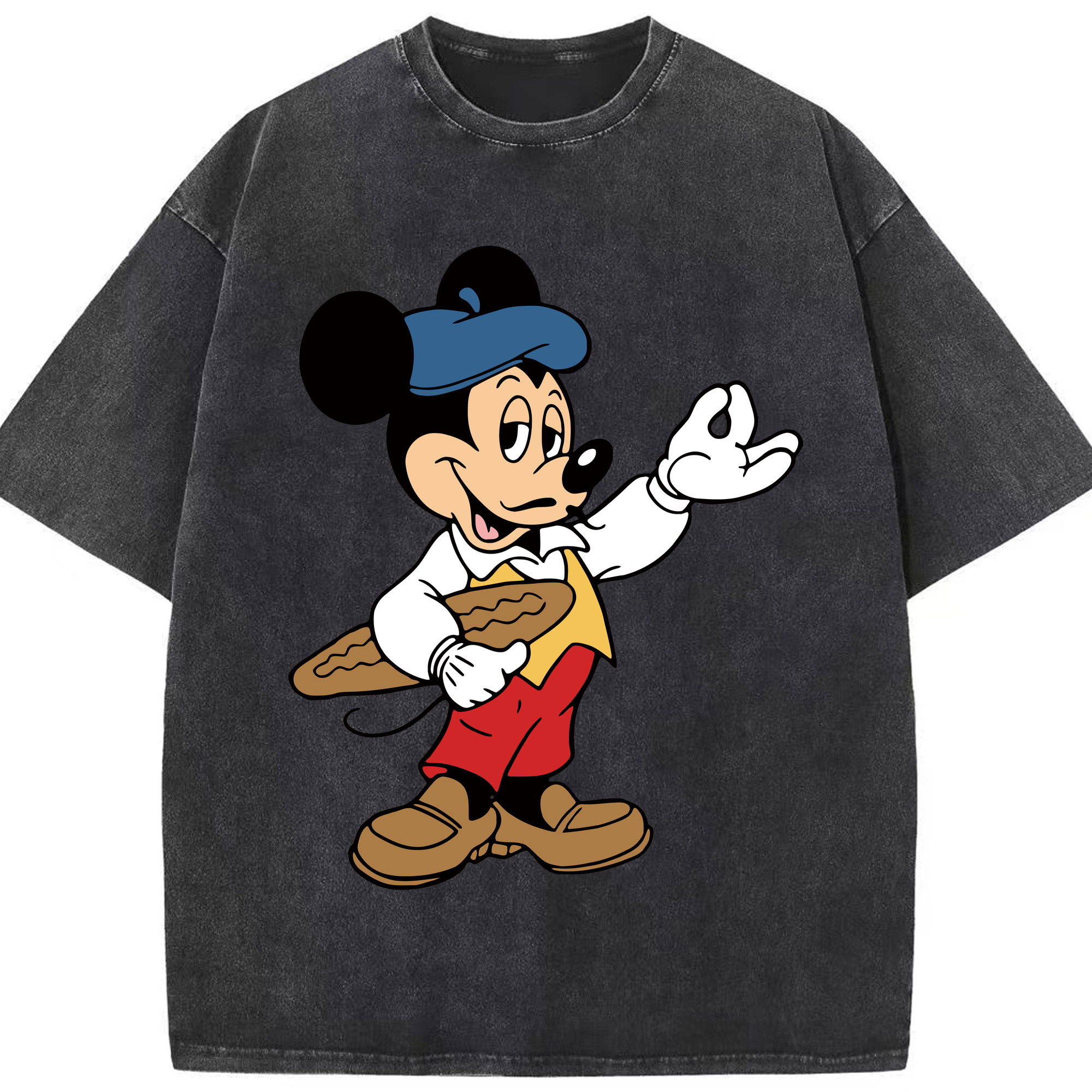 （画像用） ミッキーマウス Mickey Mouse 綿100% ヴィンテージ風 半袖Tシャツ（フロントプリント）