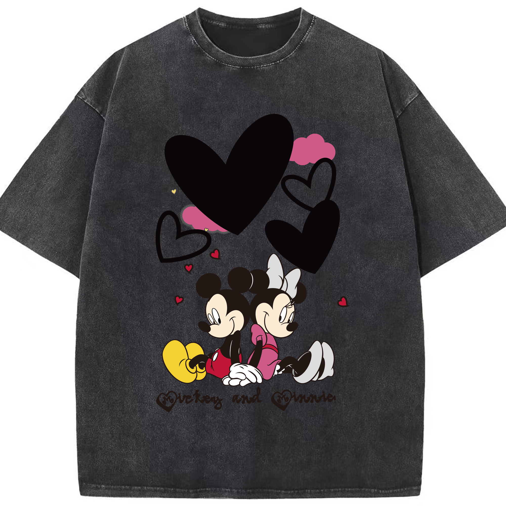 （画像用） ミッキーマウス Mickey Mouse 綿100% ヴィンテージ風 半袖Tシャツ（フロントプリント）