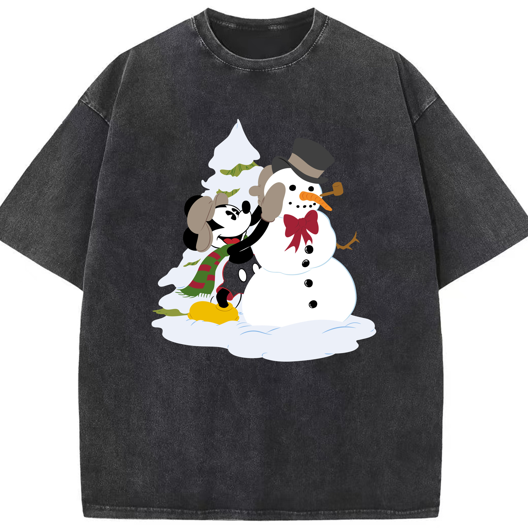 （画像用） ミッキーマウス Mickey Mouse 綿100% ヴィンテージ風 半袖Tシャツ（フロントプリント）