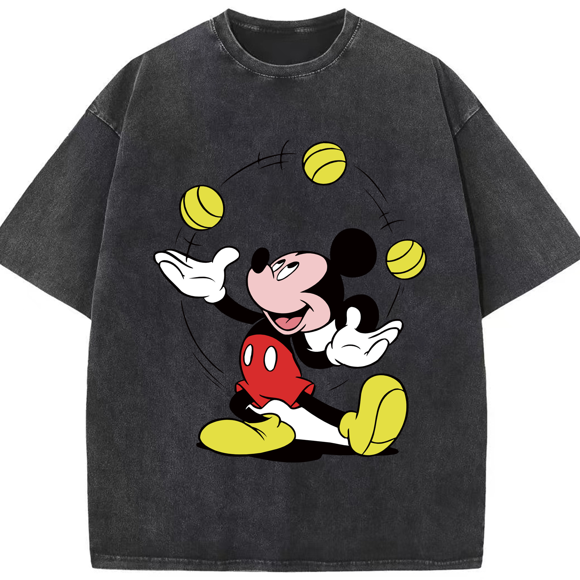 （画像用） ミッキーマウス Mickey Mouse 綿100% ヴィンテージ風 半袖Tシャツ（フロントプリント）