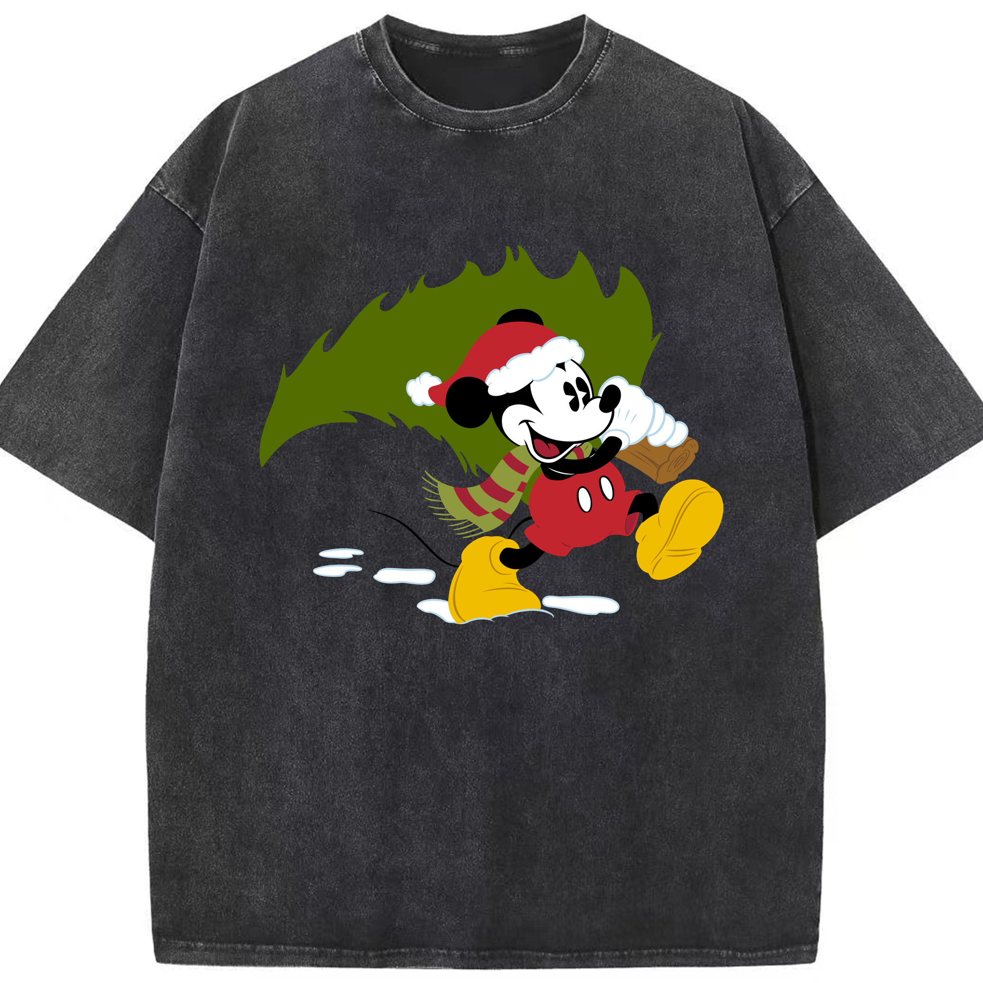 （画像用） ミッキーマウス Mickey Mouse 綿100% ヴィンテージ風 半袖Tシャツ（フロントプリント）