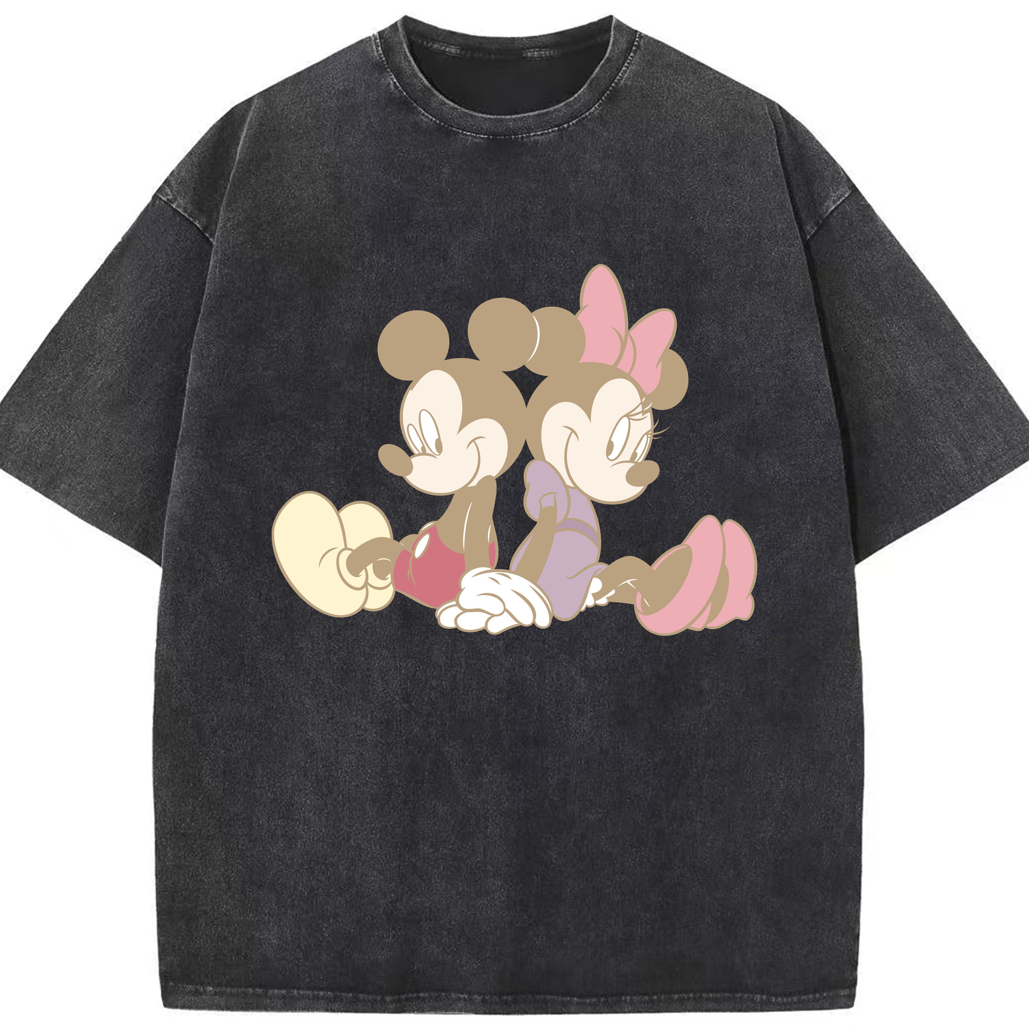 （画像用） ミッキーマウス Mickey Mouse 綿100% ヴィンテージ風 半袖Tシャツ（フロントプリント）