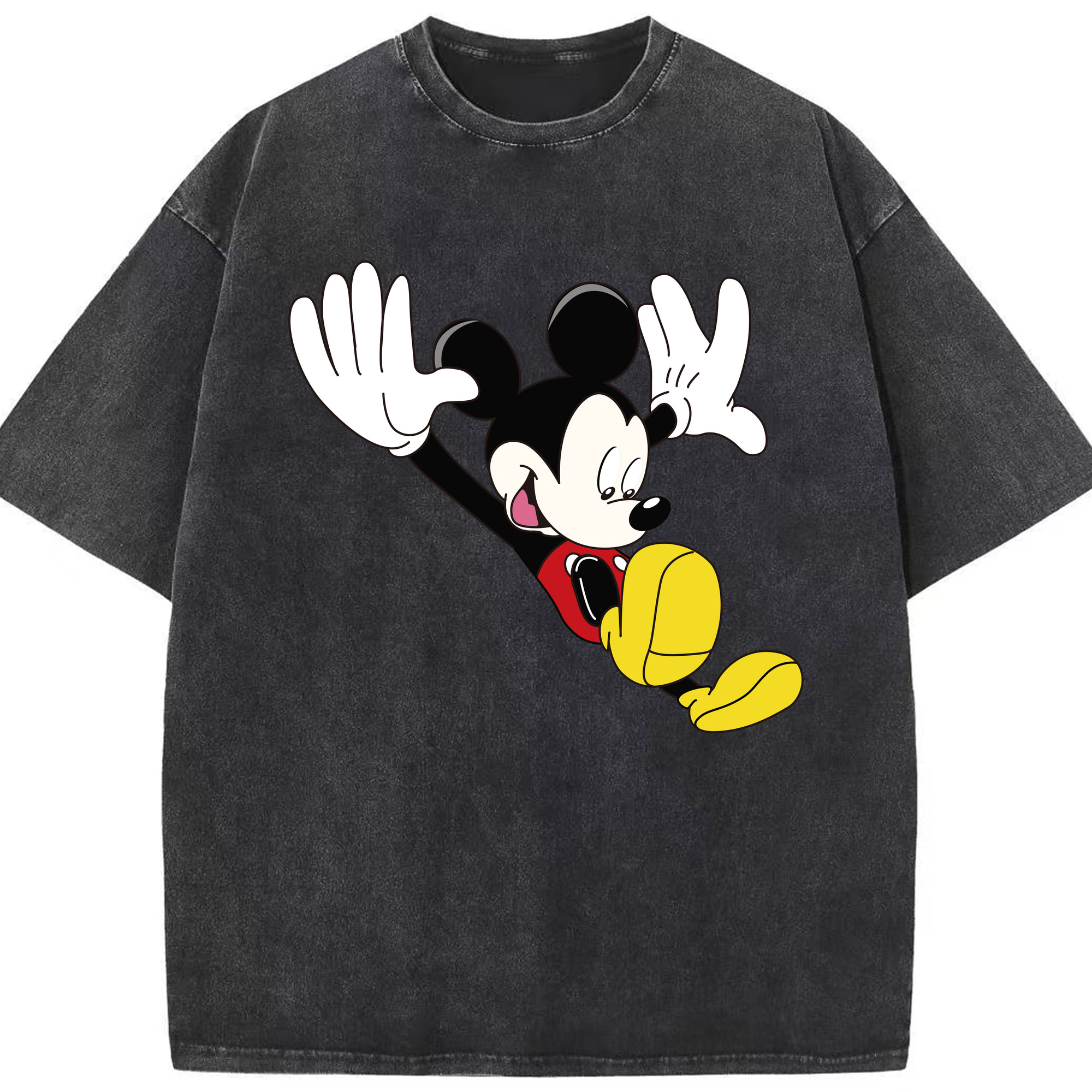 （画像用） ミッキーマウス Mickey Mouse 綿100% ヴィンテージ風 半袖Tシャツ（フロントプリント）