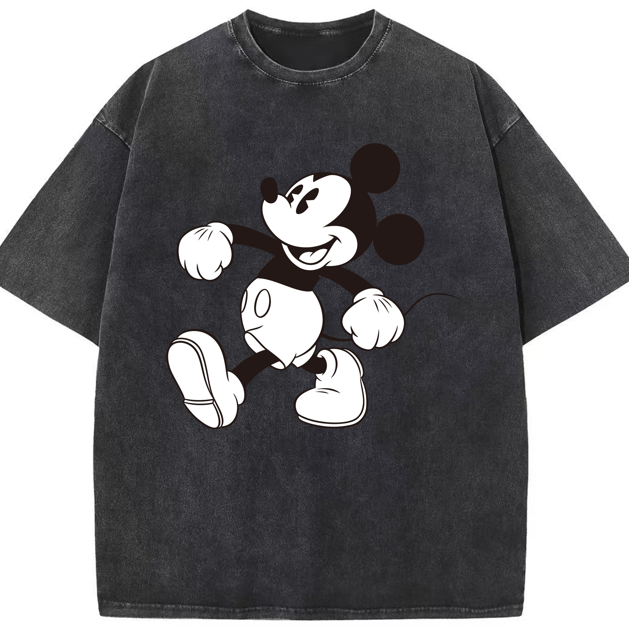 （画像用） ミッキーマウス Mickey Mouse 綿100% ヴィンテージ風 半袖Tシャツ（フロントプリント）
