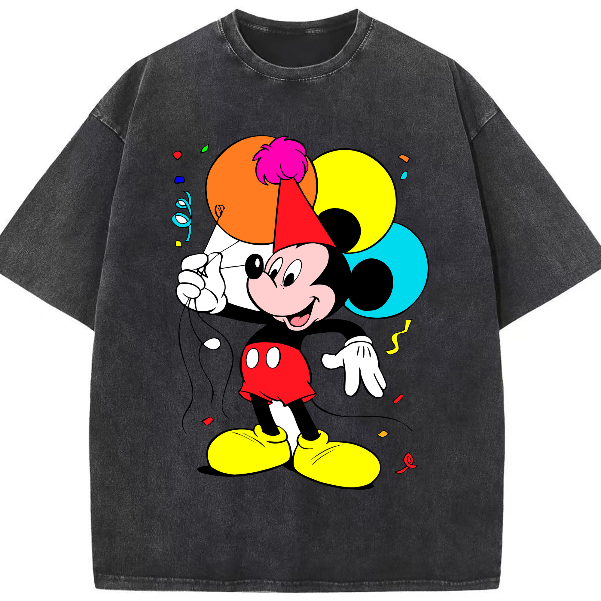 （画像用） ミッキーマウス Mickey Mouse 綿100% ヴィンテージ風 半袖Tシャツ（フロントプリント）