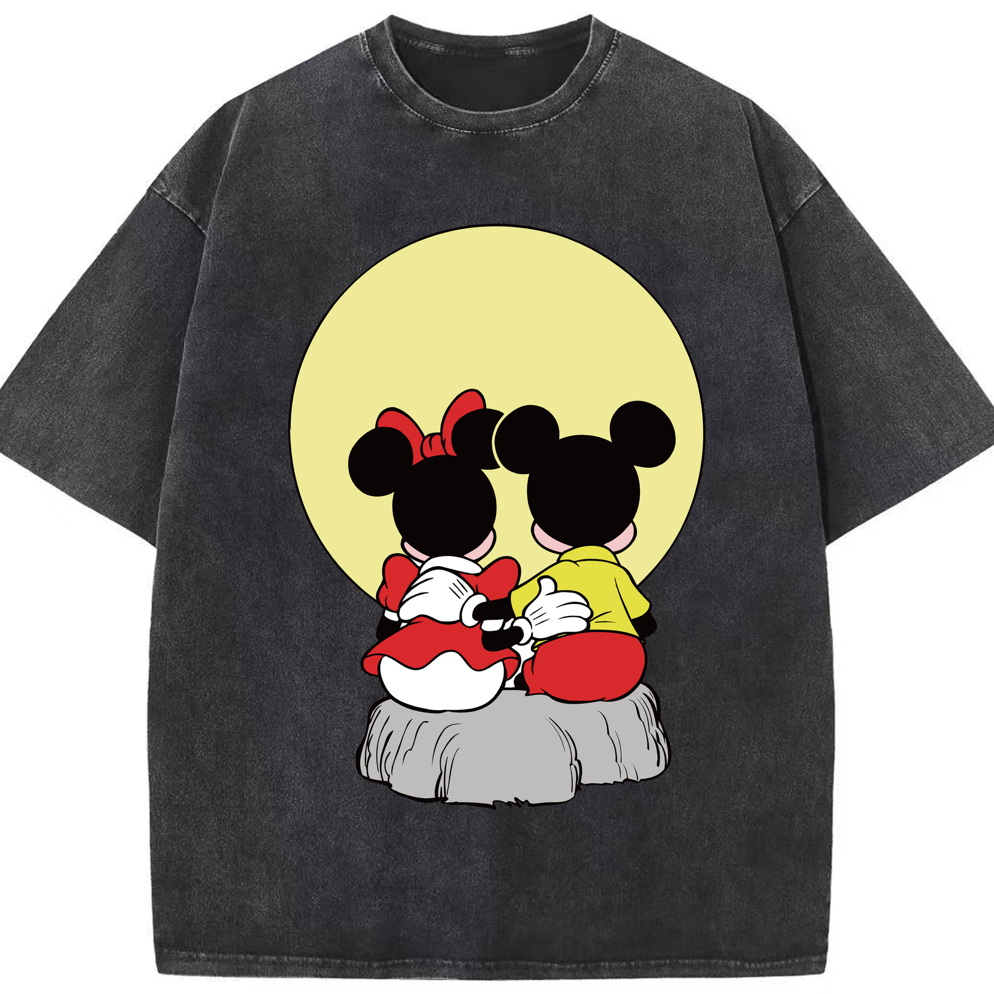 （画像用） ミッキーマウス Mickey Mouse 綿100% ヴィンテージ風 半袖Tシャツ（フロントプリント）