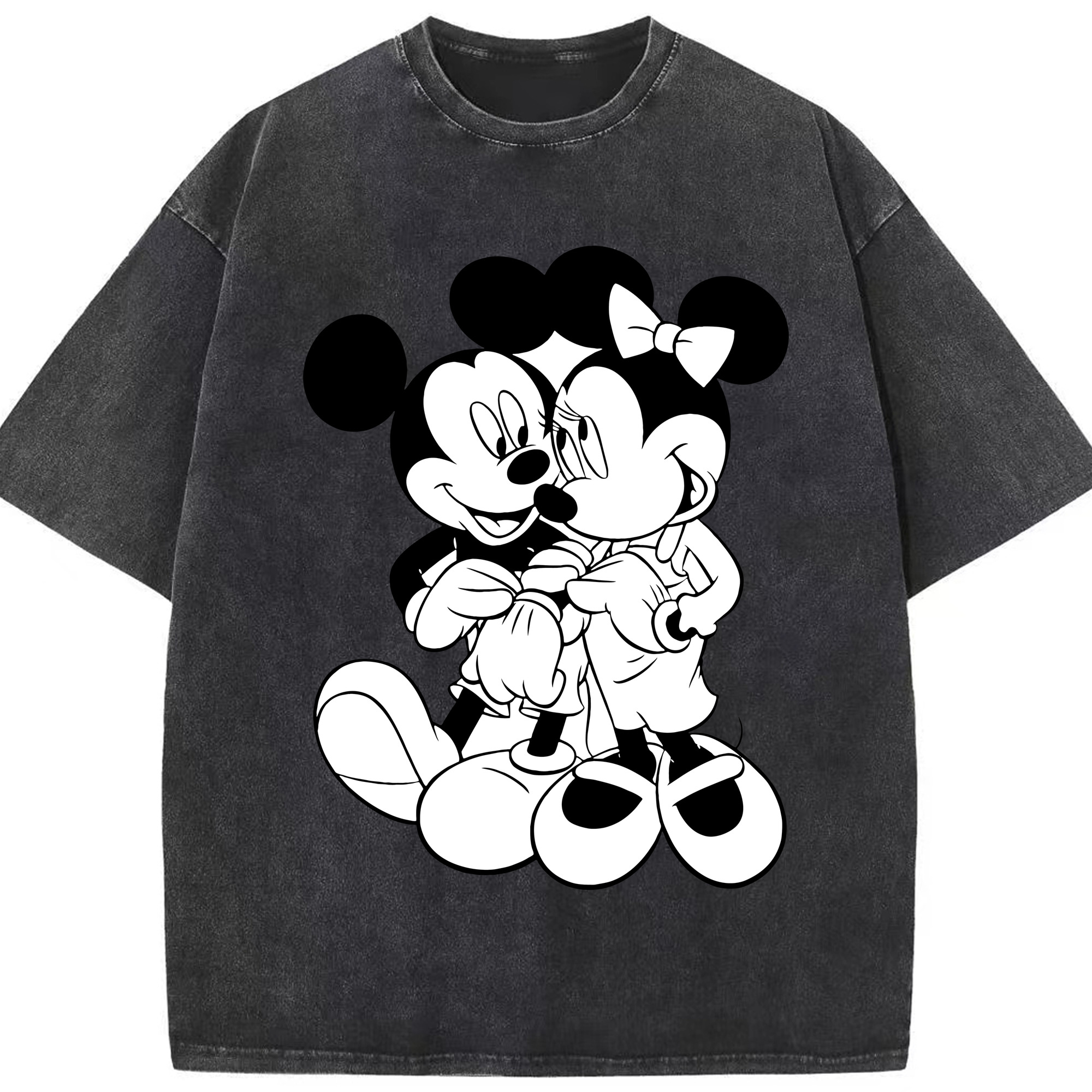 （画像用） ミッキーマウス Mickey Mouse 綿100% ヴィンテージ風 半袖Tシャツ（フロントプリント）