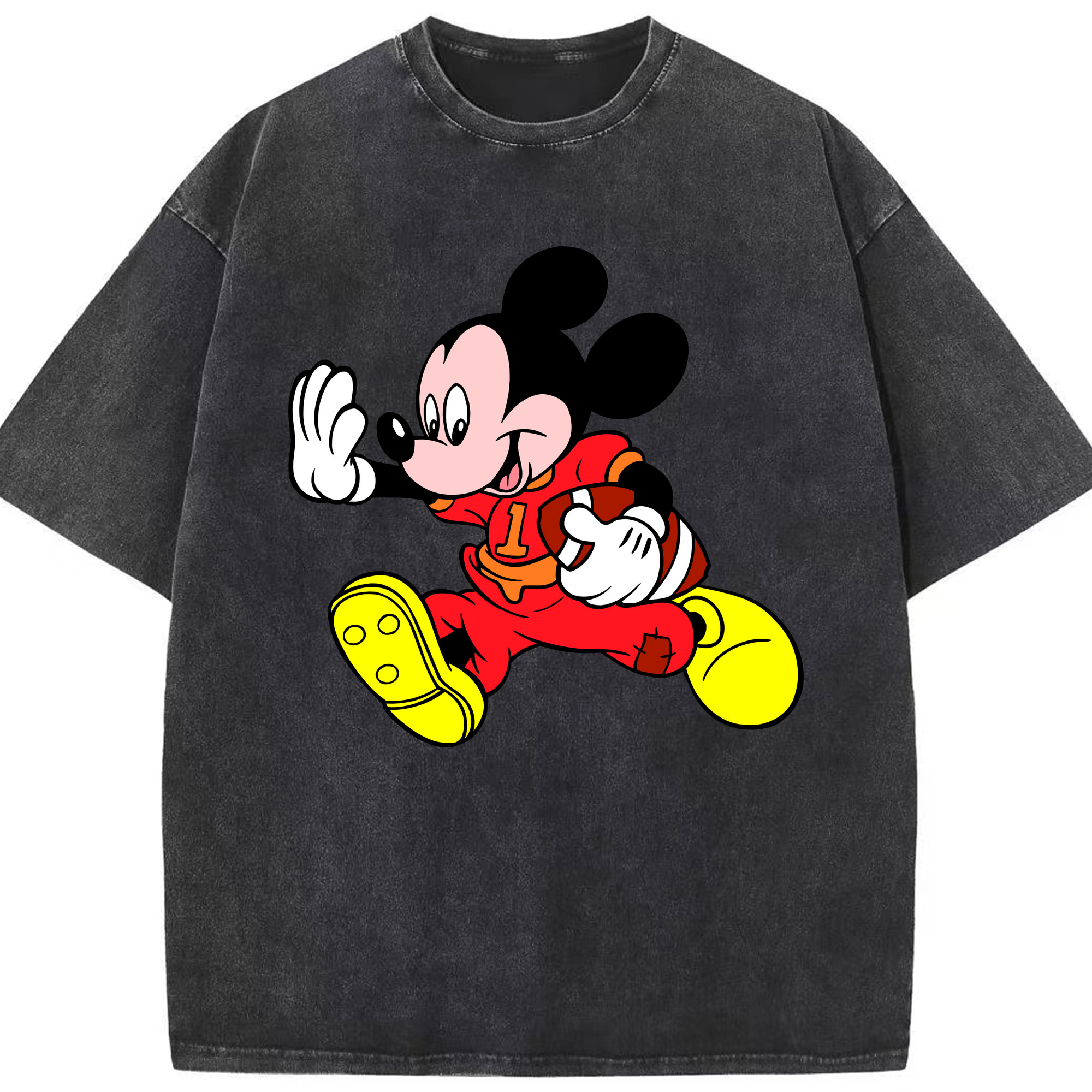 （画像用） ミッキーマウス Mickey Mouse 綿100% ヴィンテージ風 半袖Tシャツ（フロントプリント）