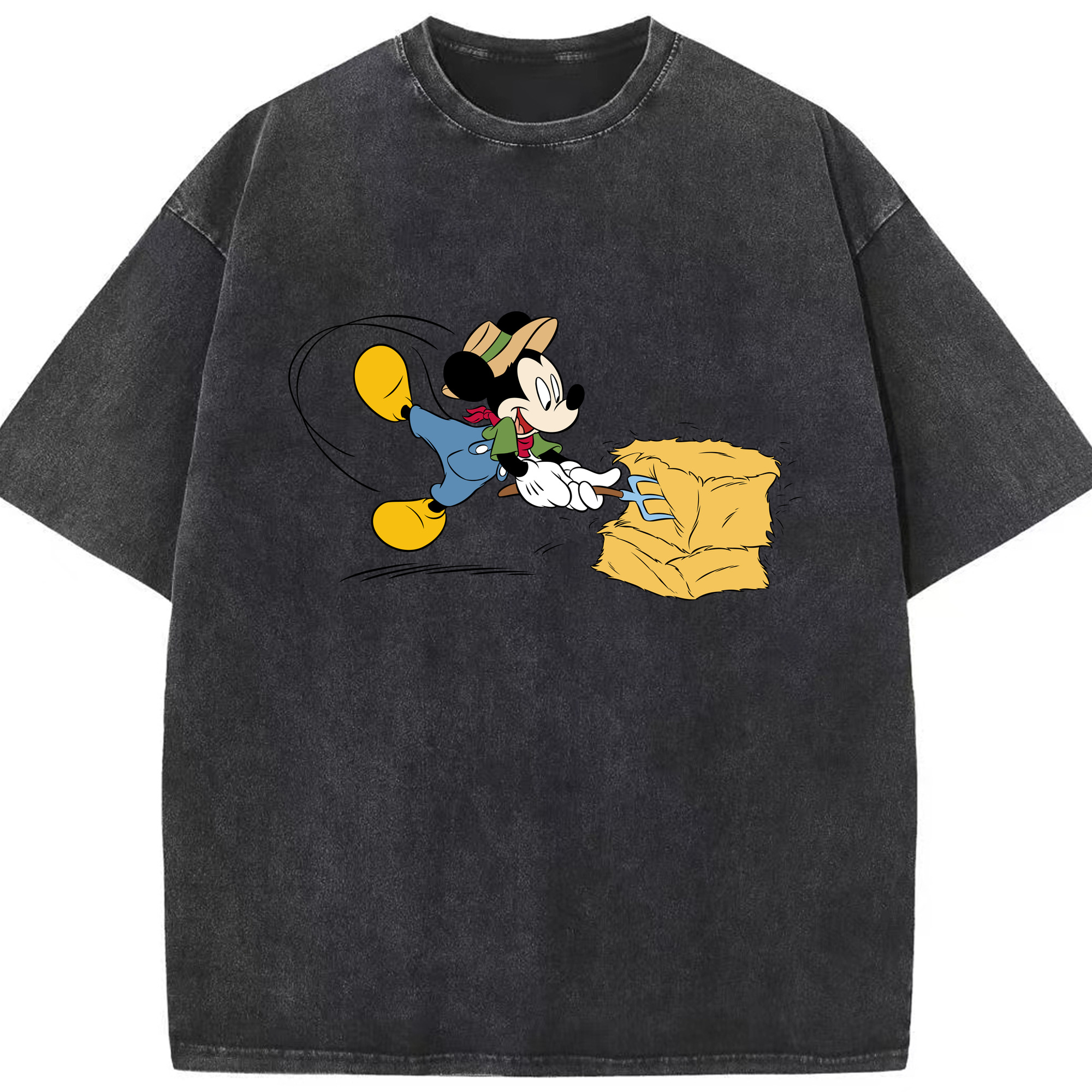 （画像用） ミッキーマウス Mickey Mouse 綿100% ヴィンテージ風 半袖Tシャツ（フロントプリント）