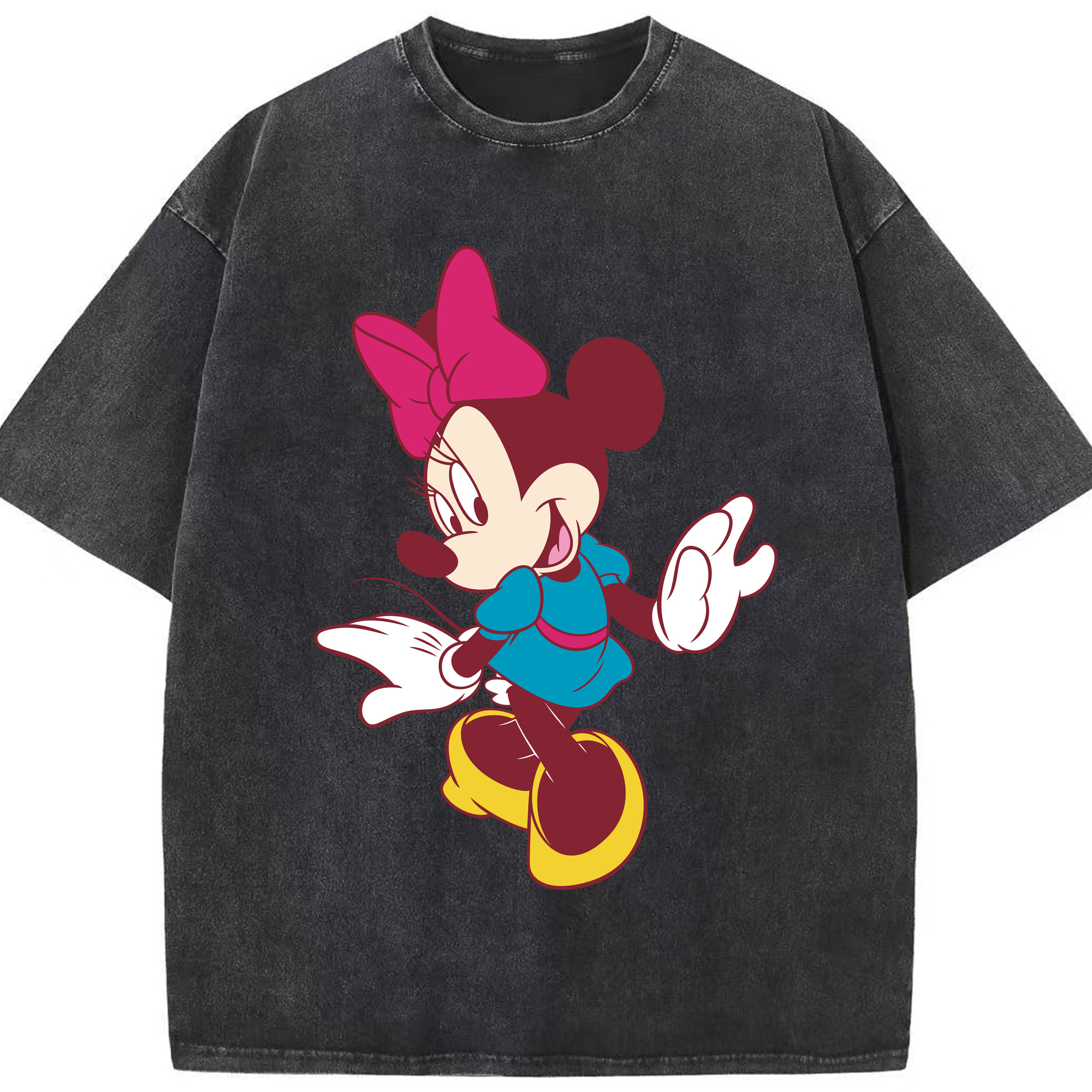 （画像用） ミッキーマウス Mickey Mouse 綿100% ヴィンテージ風 半袖Tシャツ（フロントプリント）