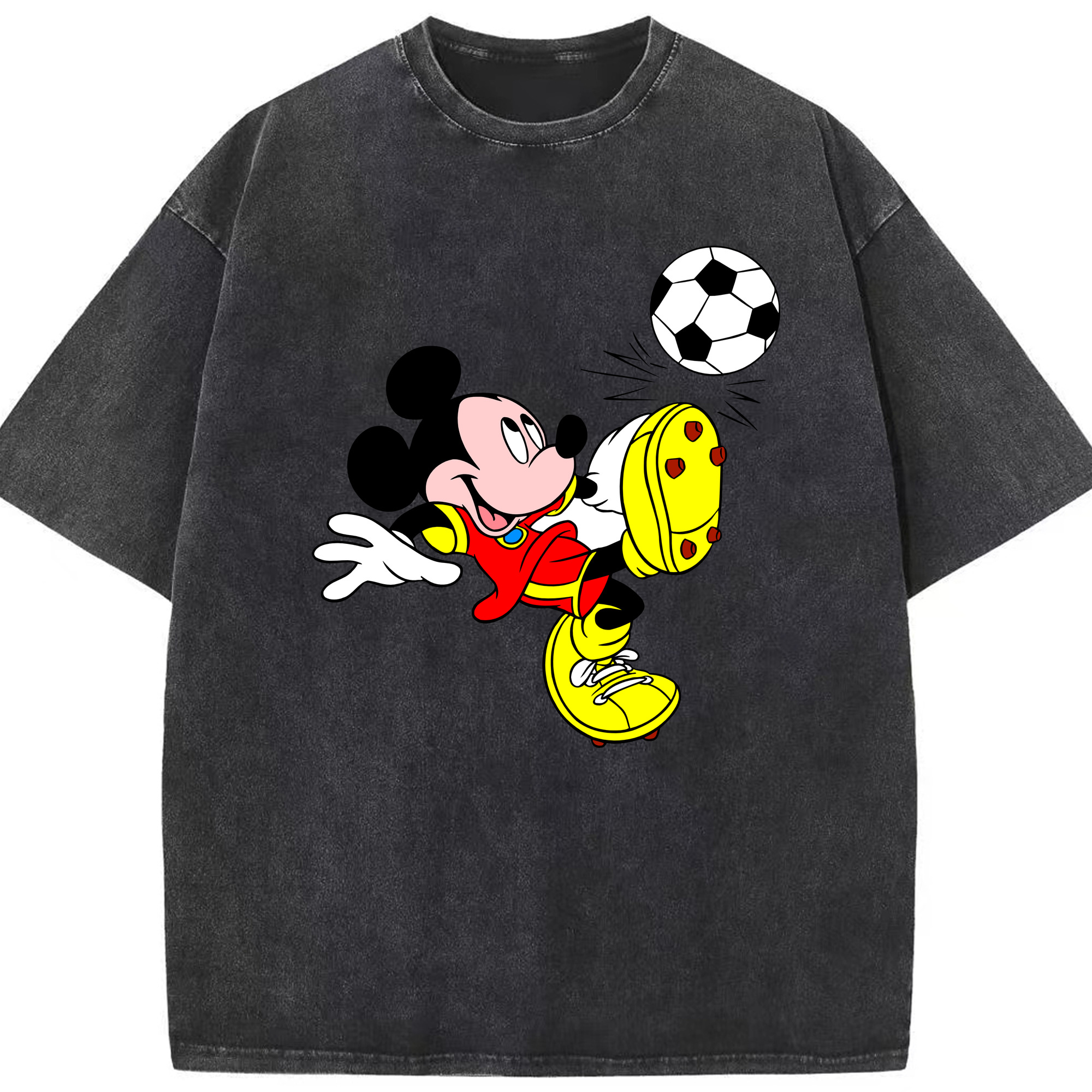 （画像用） ミッキーマウス Mickey Mouse 綿100% ヴィンテージ風 半袖Tシャツ（フロントプリント）