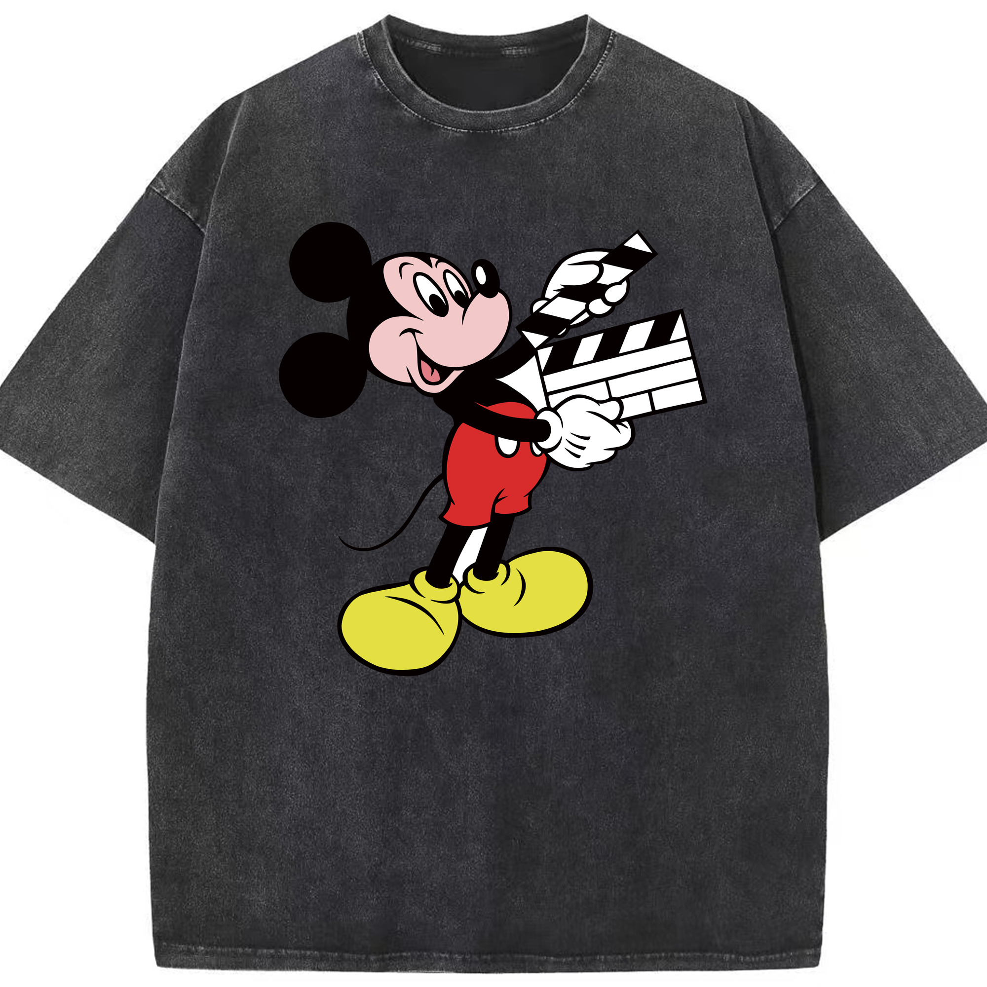 （画像用） ミッキーマウス Mickey Mouse 綿100% ヴィンテージ風 半袖Tシャツ（フロントプリント）