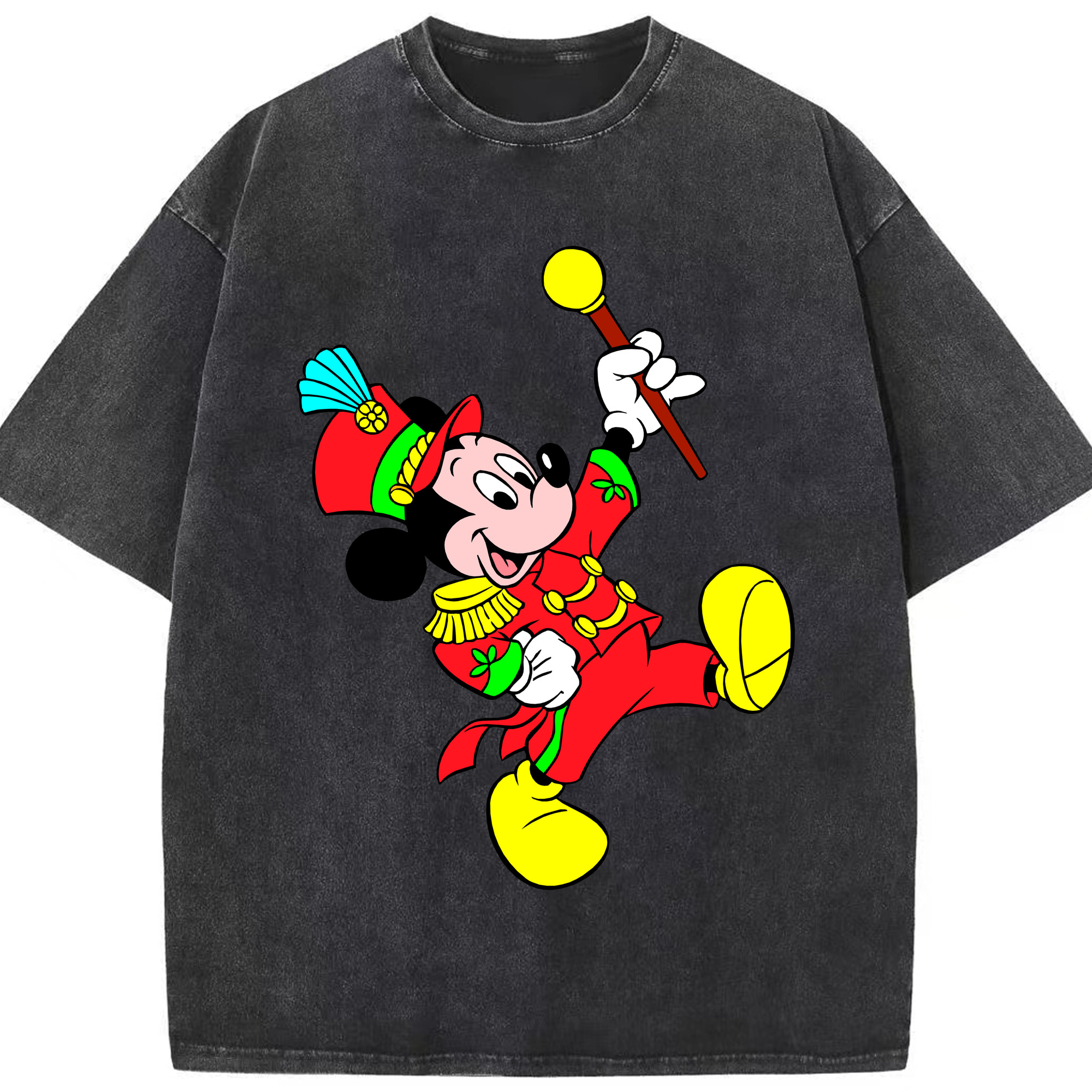 （画像用） ミッキーマウス Mickey Mouse 綿100% ヴィンテージ風 半袖Tシャツ（フロントプリント）