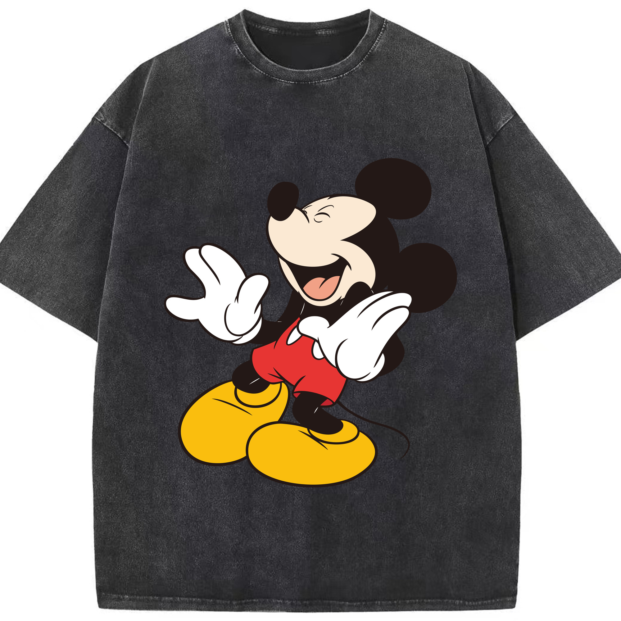 （画像用） ミッキーマウス Mickey Mouse 綿100% ヴィンテージ風 半袖Tシャツ（フロントプリント）