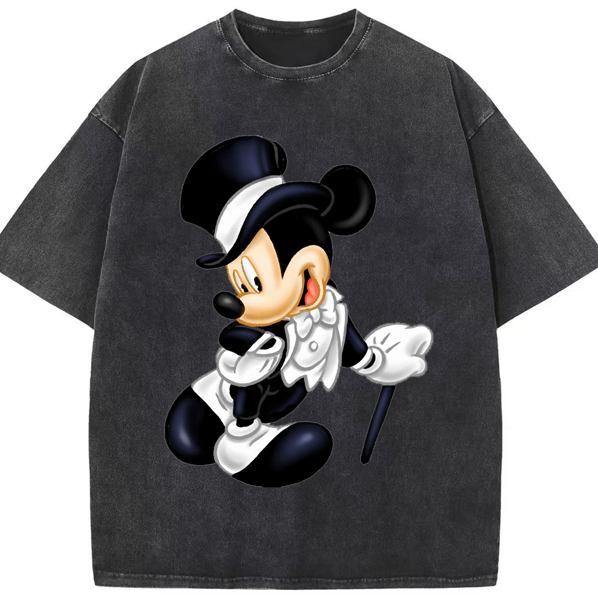 （画像用） ミッキーマウス Mickey Mouse 綿100% ヴィンテージ風 半袖Tシャツ（フロントプリント）