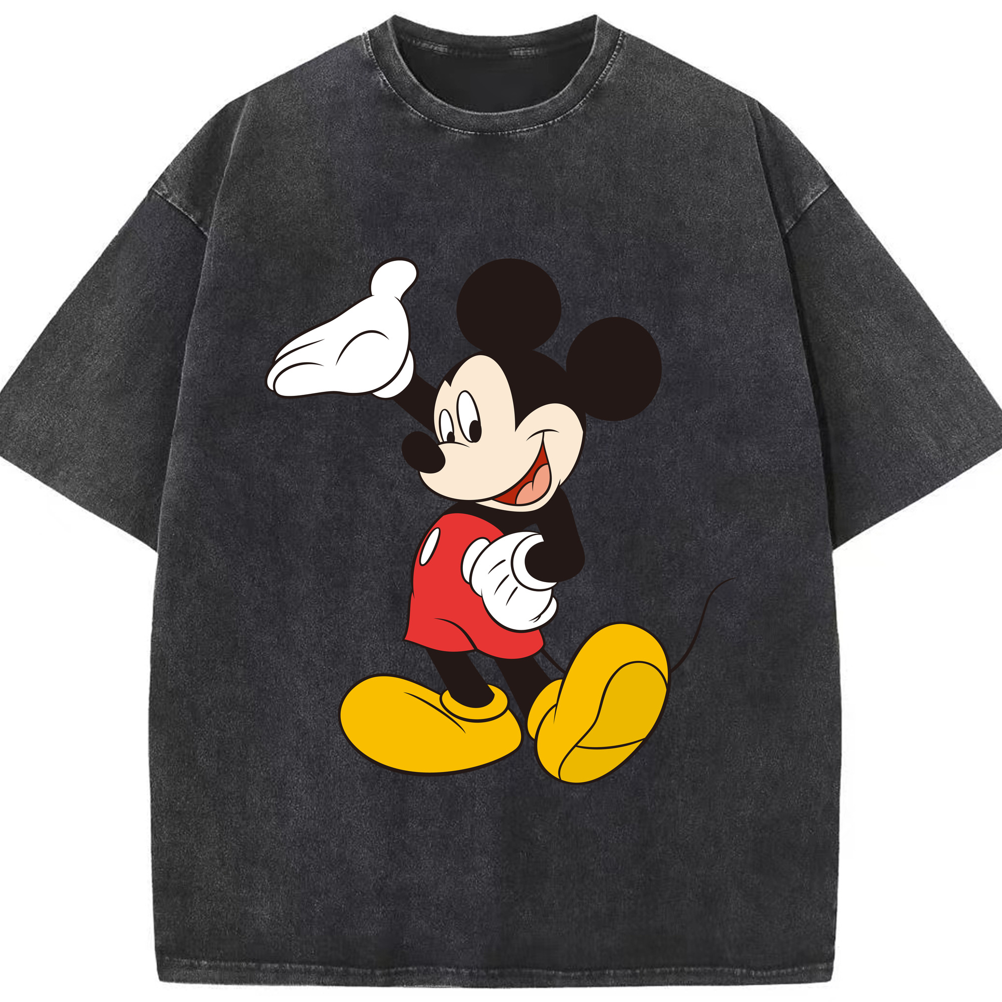 （画像用） ミッキーマウス Mickey Mouse 綿100% ヴィンテージ風 半袖Tシャツ（フロントプリント）