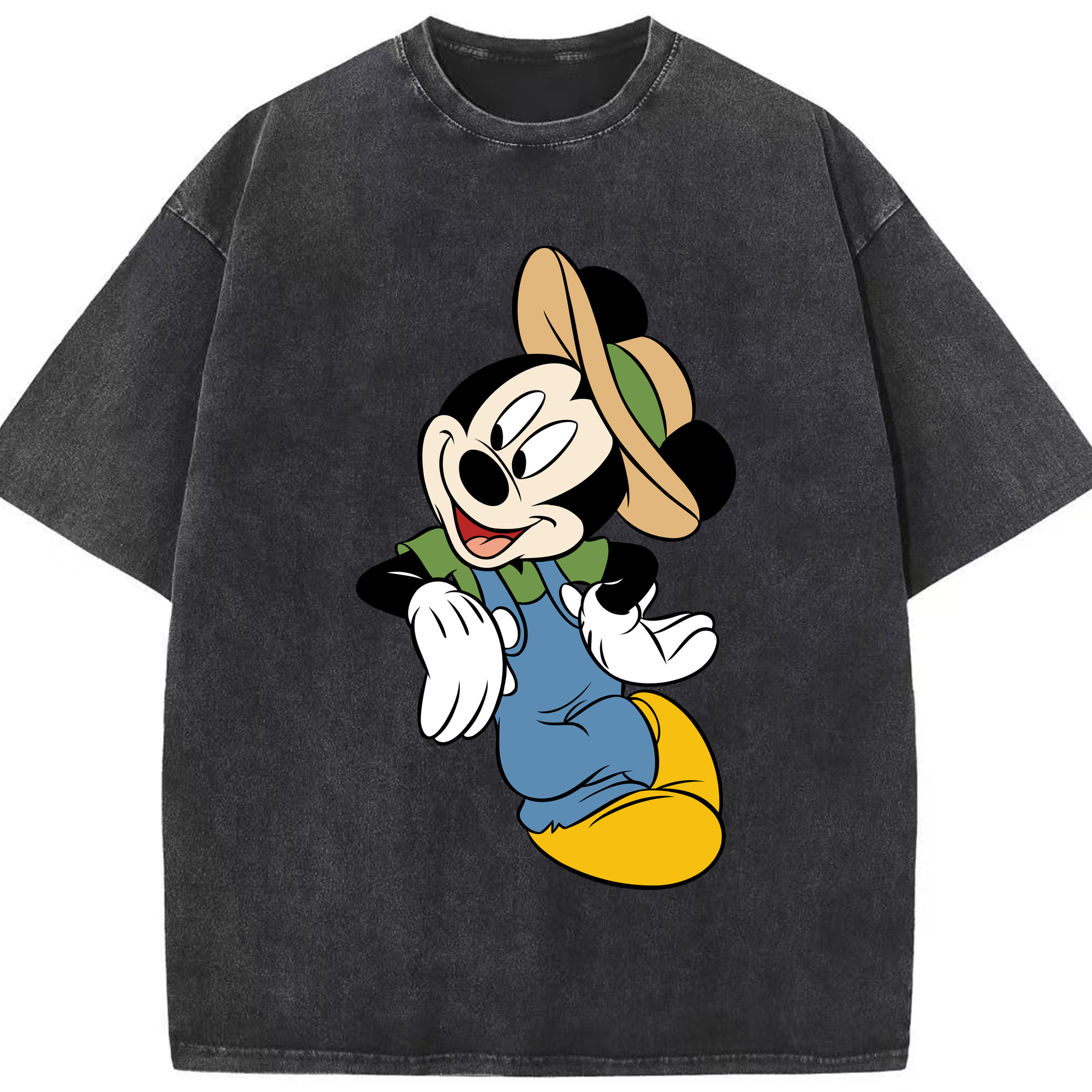 （画像用） ミッキーマウス Mickey Mouse 綿100% ヴィンテージ風 半袖Tシャツ（フロントプリント）