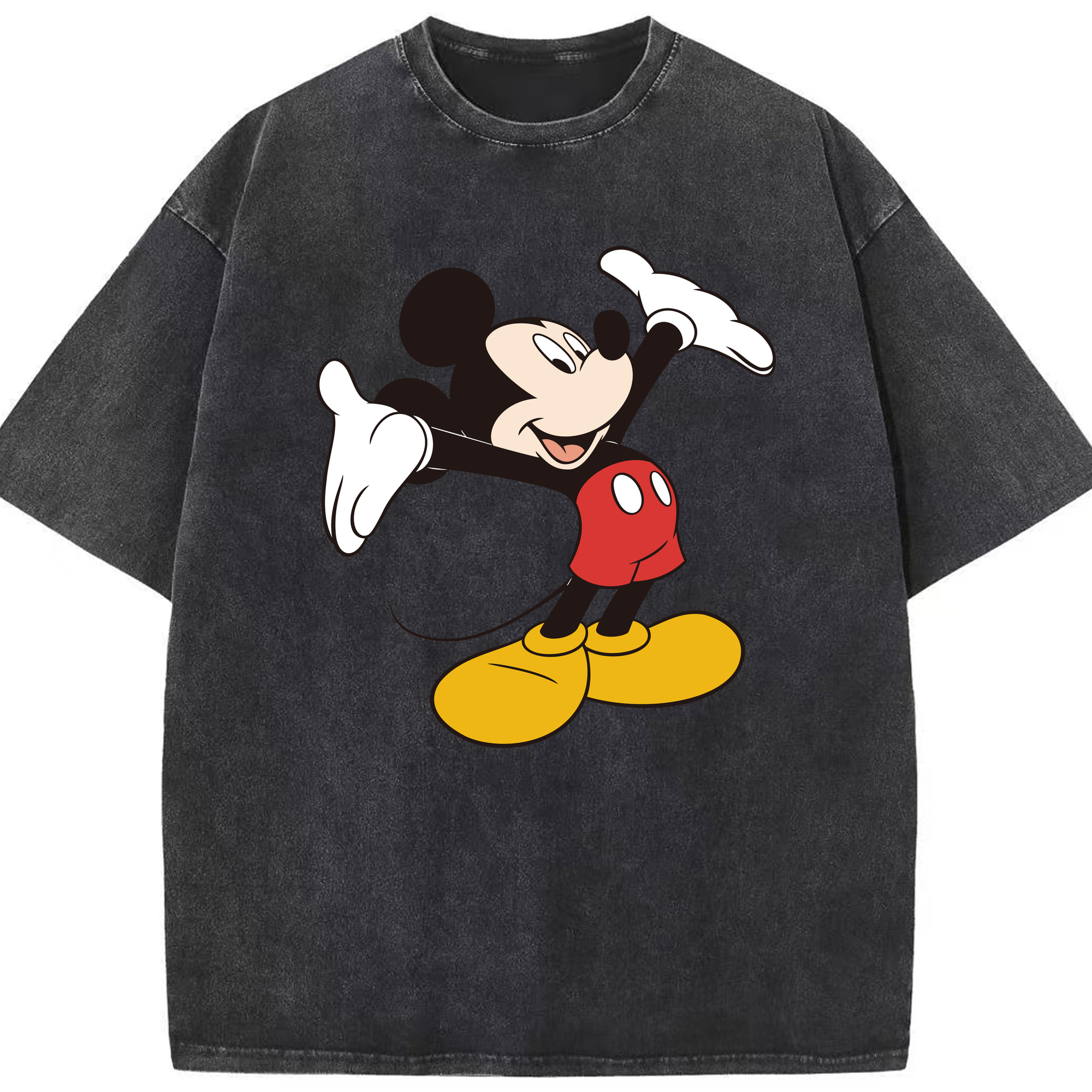 （画像用） ミッキーマウス Mickey Mouse 綿100% ヴィンテージ風 半袖Tシャツ（フロントプリント）