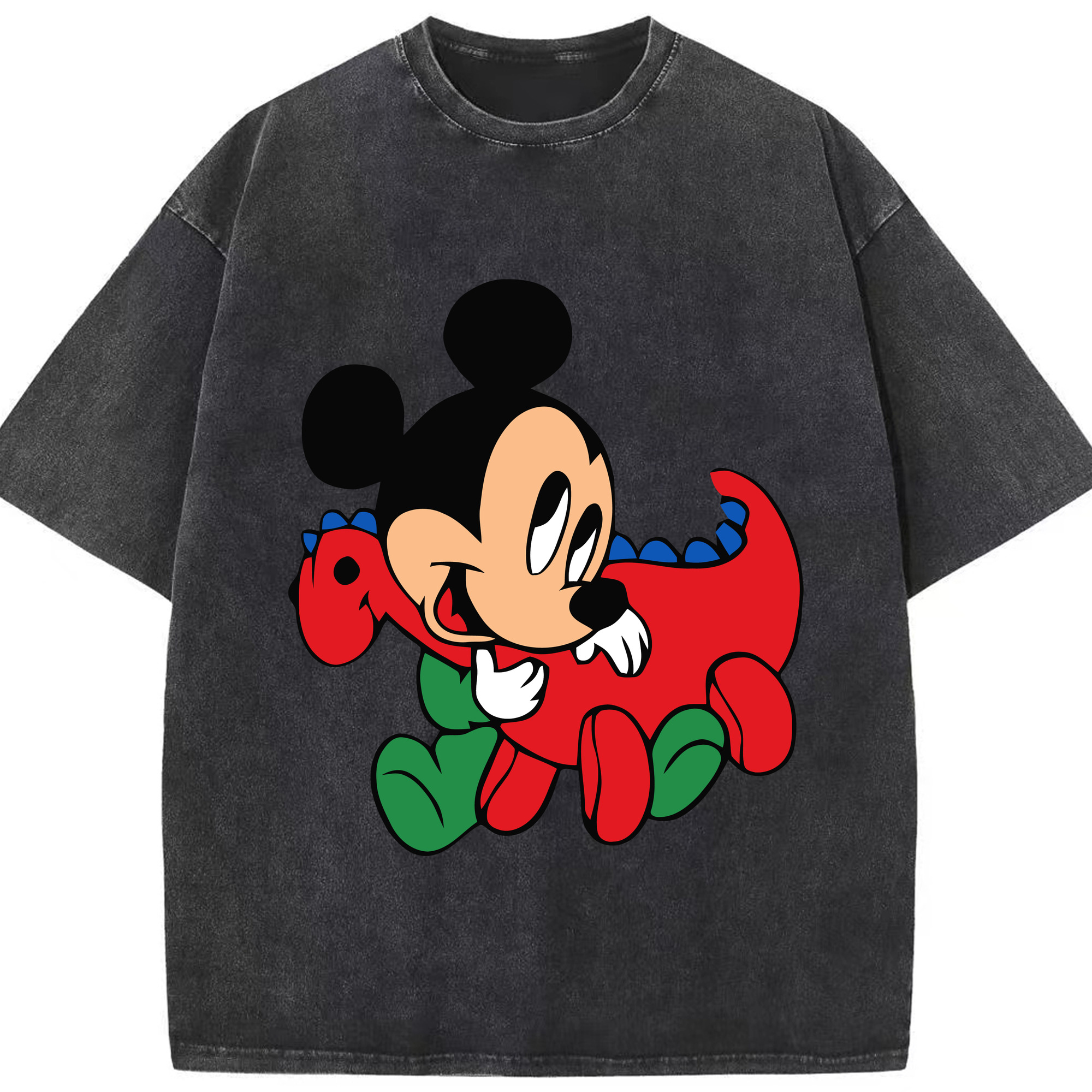 （画像用） ミッキーマウス Mickey Mouse 綿100% ヴィンテージ風 半袖Tシャツ（フロントプリント）
