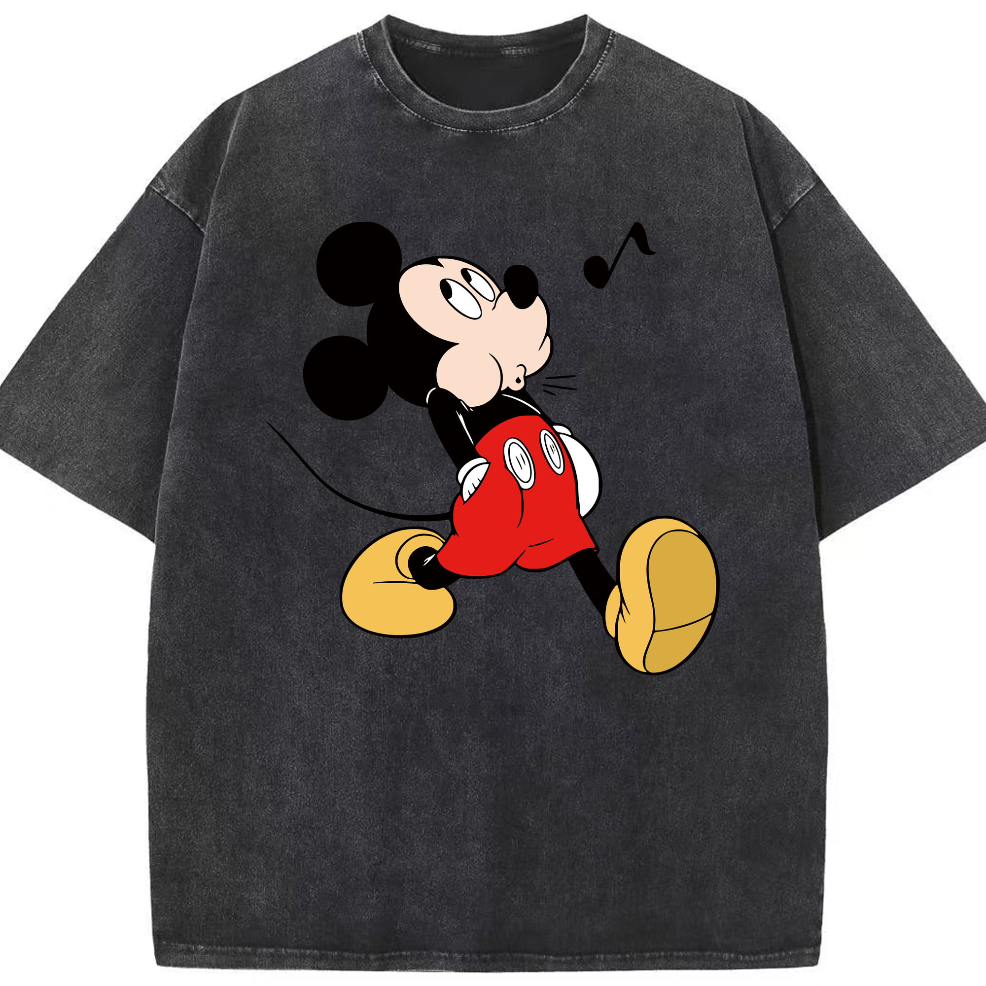 （画像用） ミッキーマウス Mickey Mouse 綿100% ヴィンテージ風 半袖Tシャツ（フロントプリント）