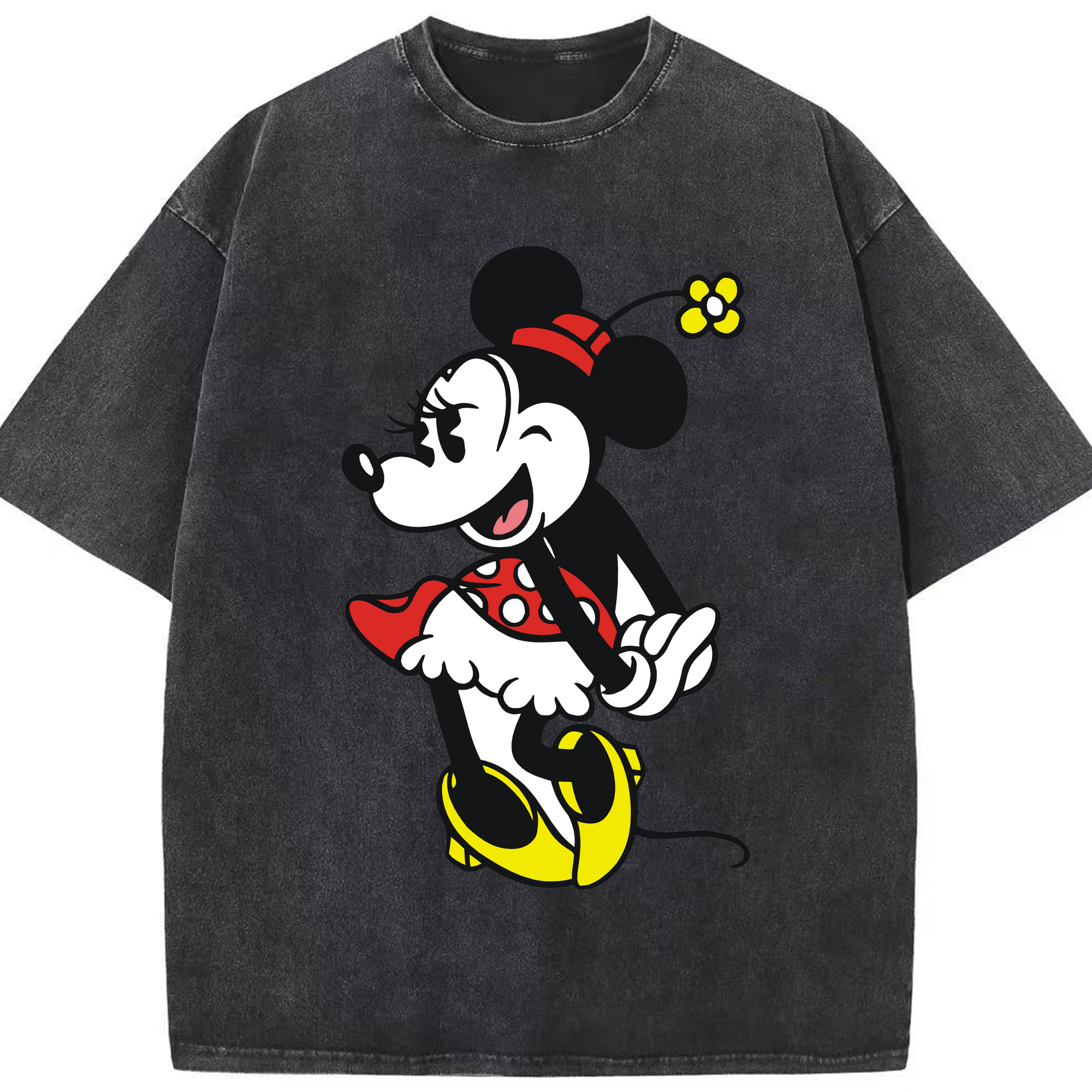 （画像用） ミッキーマウス Mickey Mouse 綿100% ヴィンテージ風 半袖Tシャツ（フロントプリント）