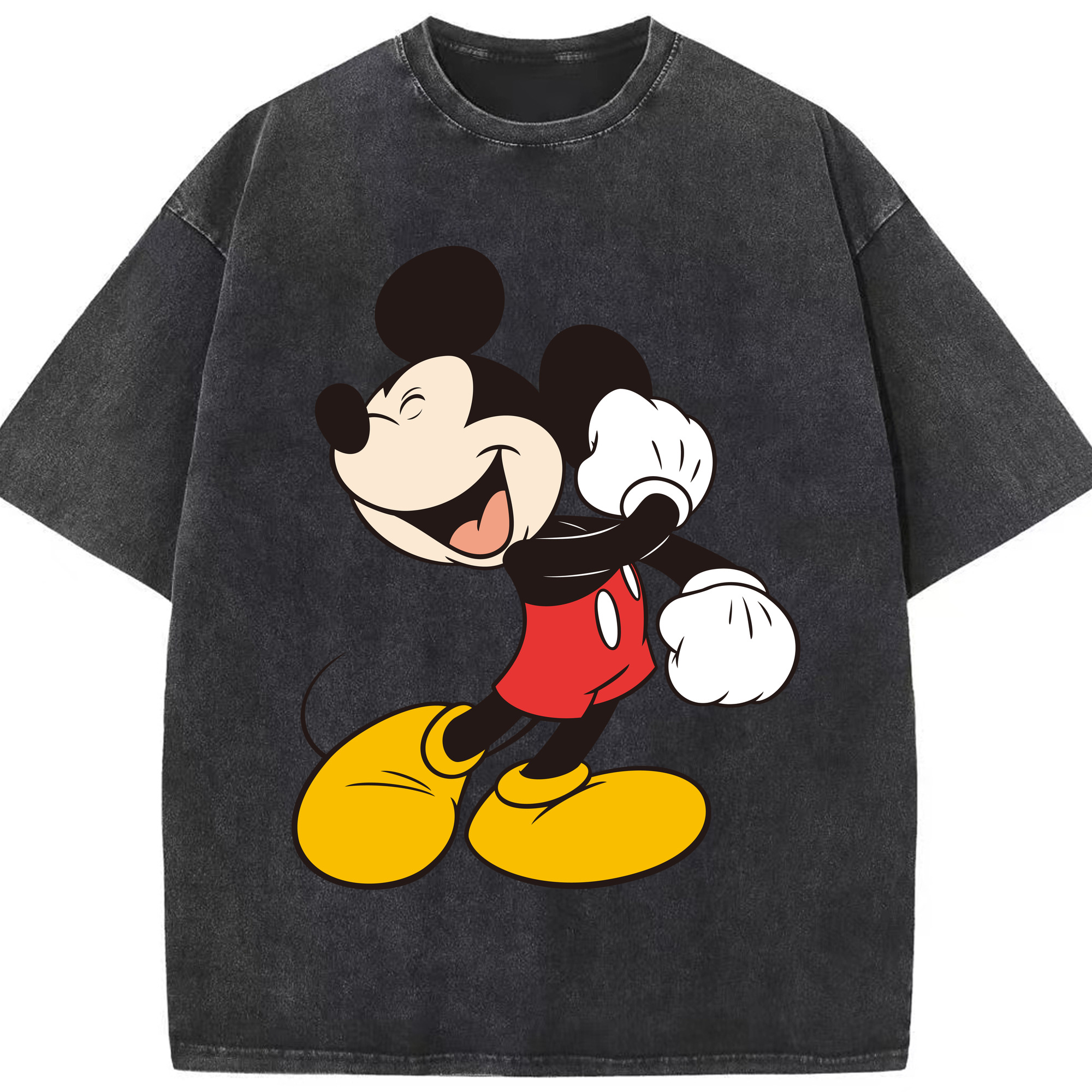 （画像用） ミッキーマウス Mickey Mouse 綿100% ヴィンテージ風 半袖Tシャツ（フロントプリント）