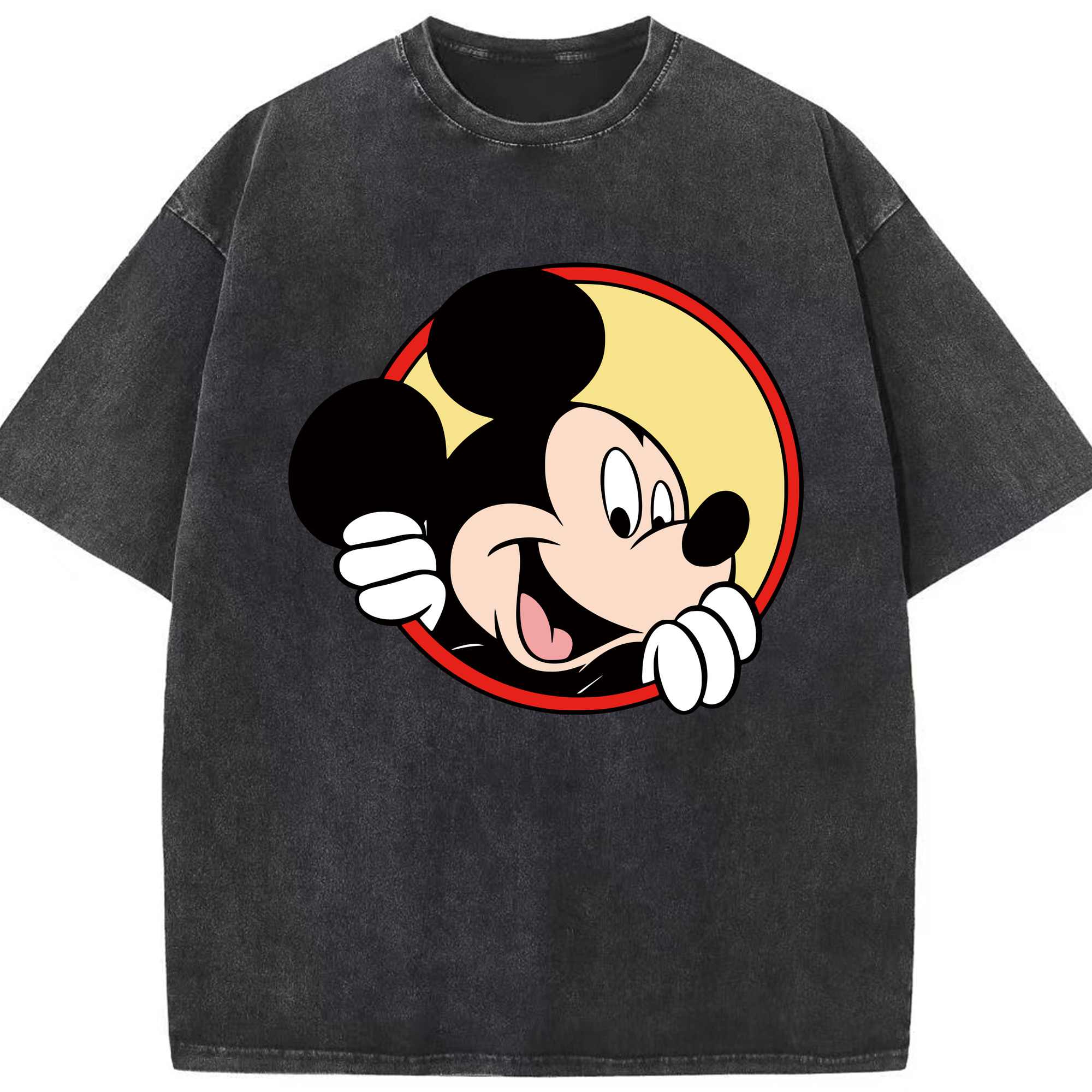 （画像用） ミッキーマウス Mickey Mouse 綿100% ヴィンテージ風 半袖Tシャツ（フロントプリント）