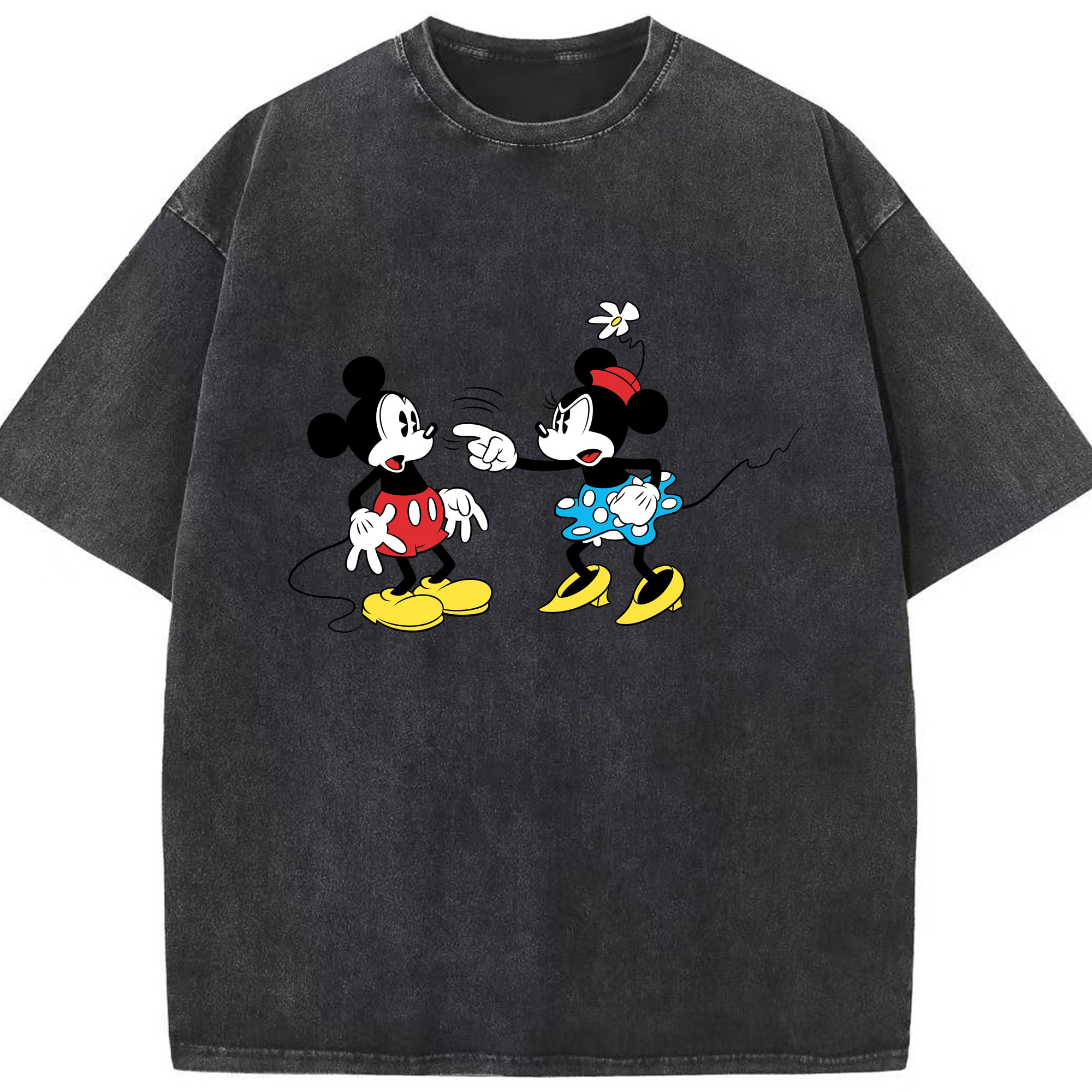 （画像用） ミッキーマウス Mickey Mouse 綿100% ヴィンテージ風 半袖Tシャツ（フロントプリント）