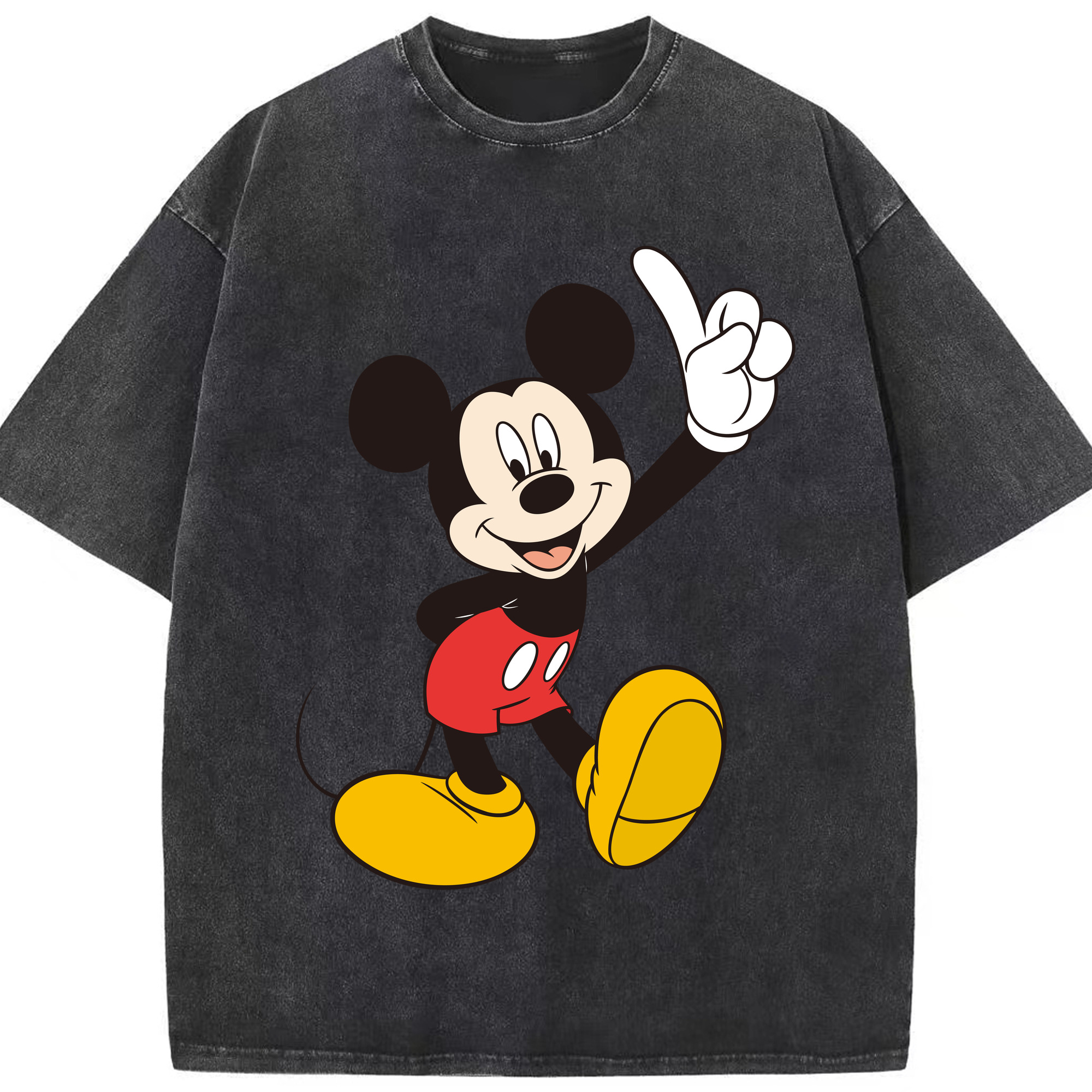 （画像用） ミッキーマウス Mickey Mouse 綿100% ヴィンテージ風 半袖Tシャツ（フロントプリント）