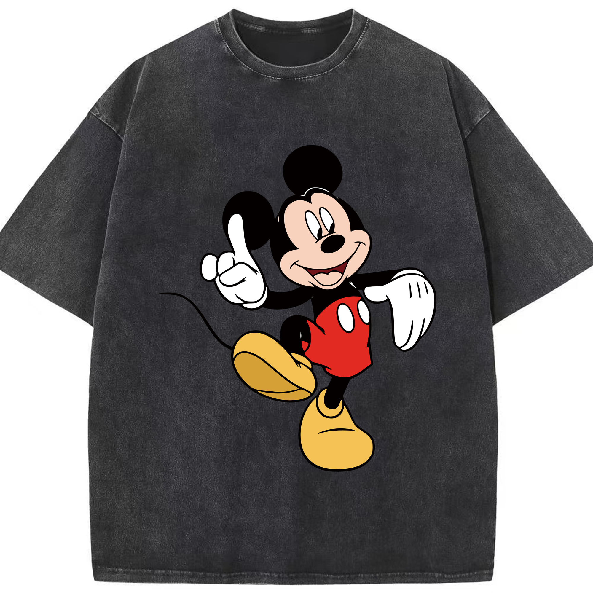 （画像用） ミッキーマウス Mickey Mouse 綿100% ヴィンテージ風 半袖Tシャツ（フロントプリント）