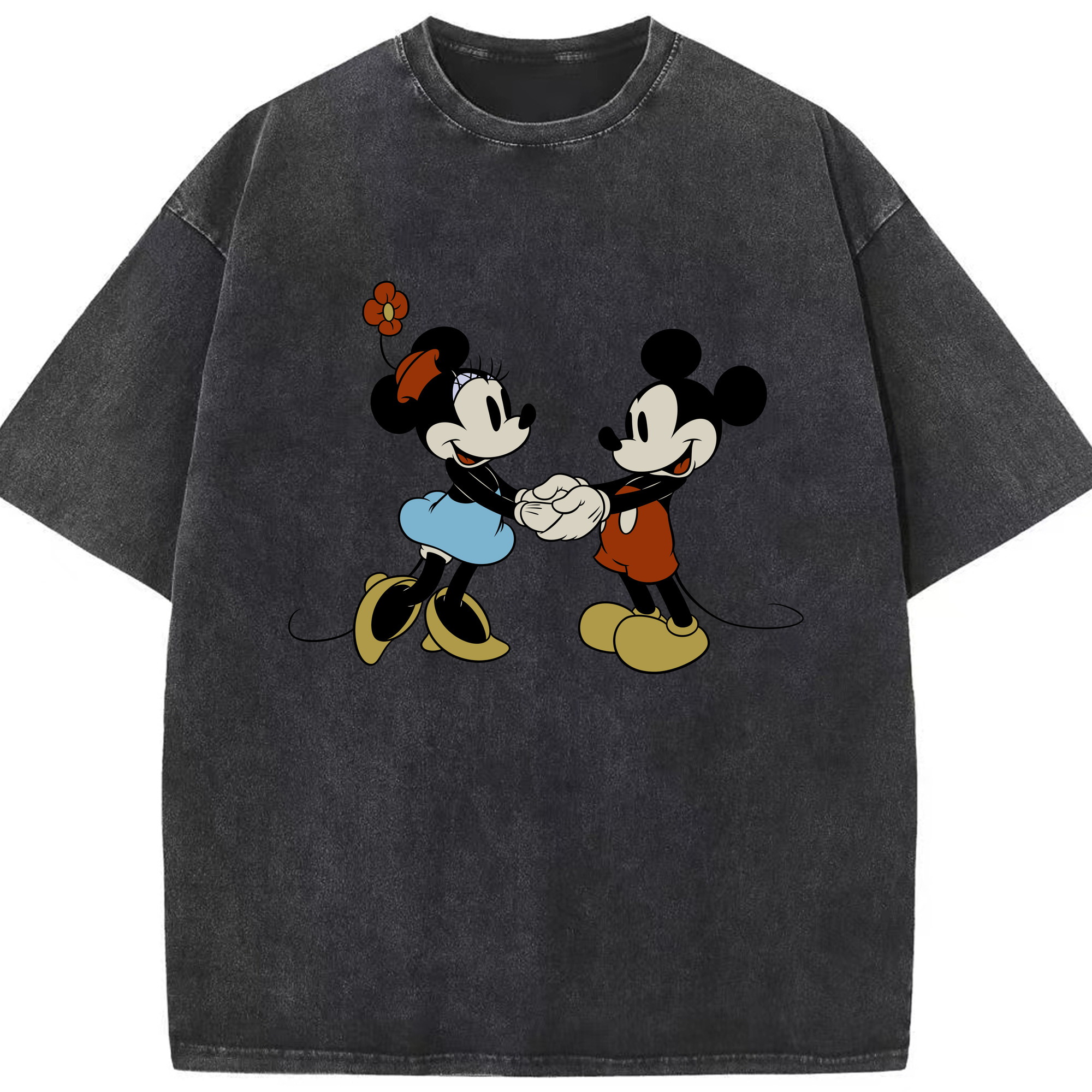 （画像用） ミッキーマウス Mickey Mouse 綿100% ヴィンテージ風 半袖Tシャツ（フロントプリント）