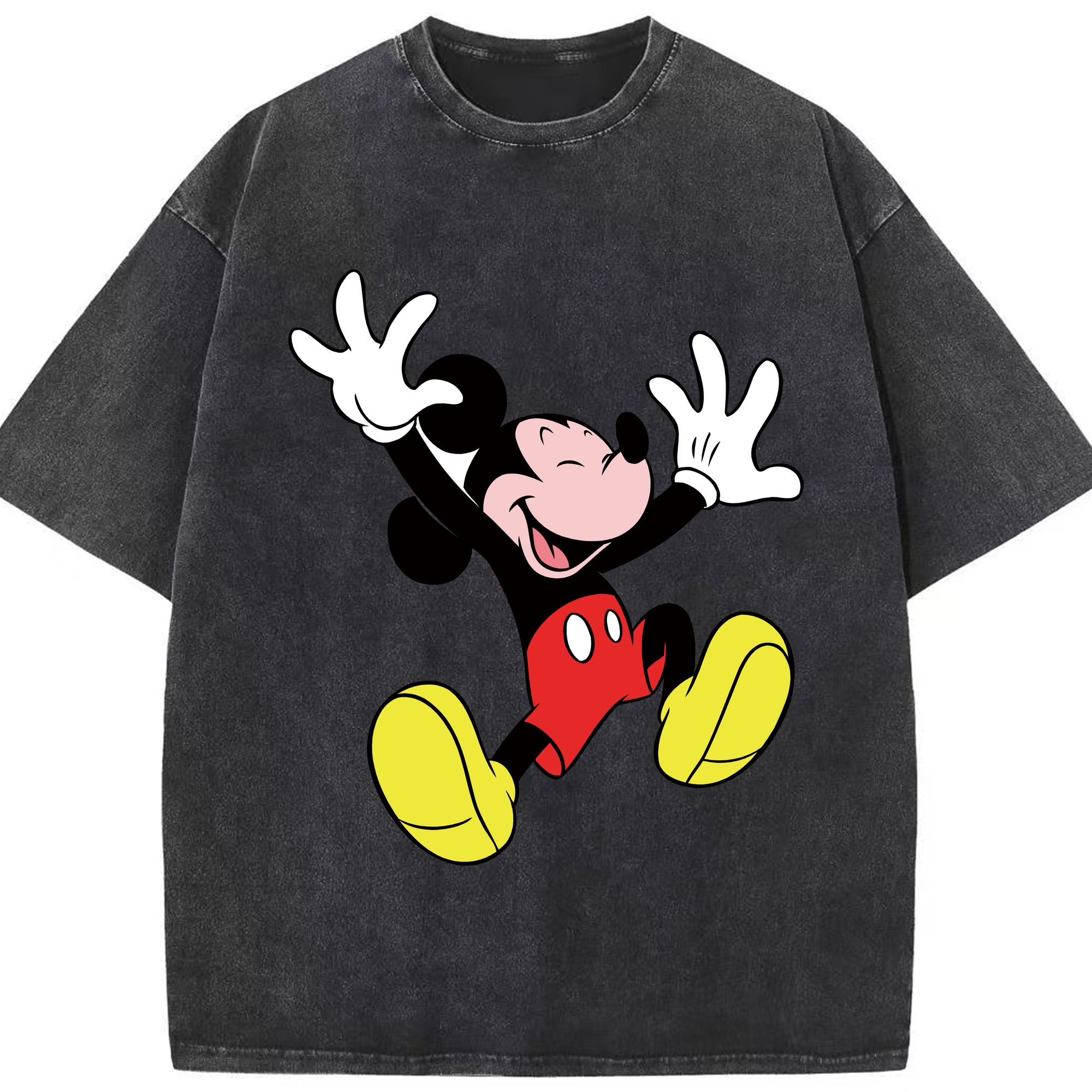（画像用） ミッキーマウス Mickey Mouse 綿100% ヴィンテージ風 半袖Tシャツ（フロントプリント）