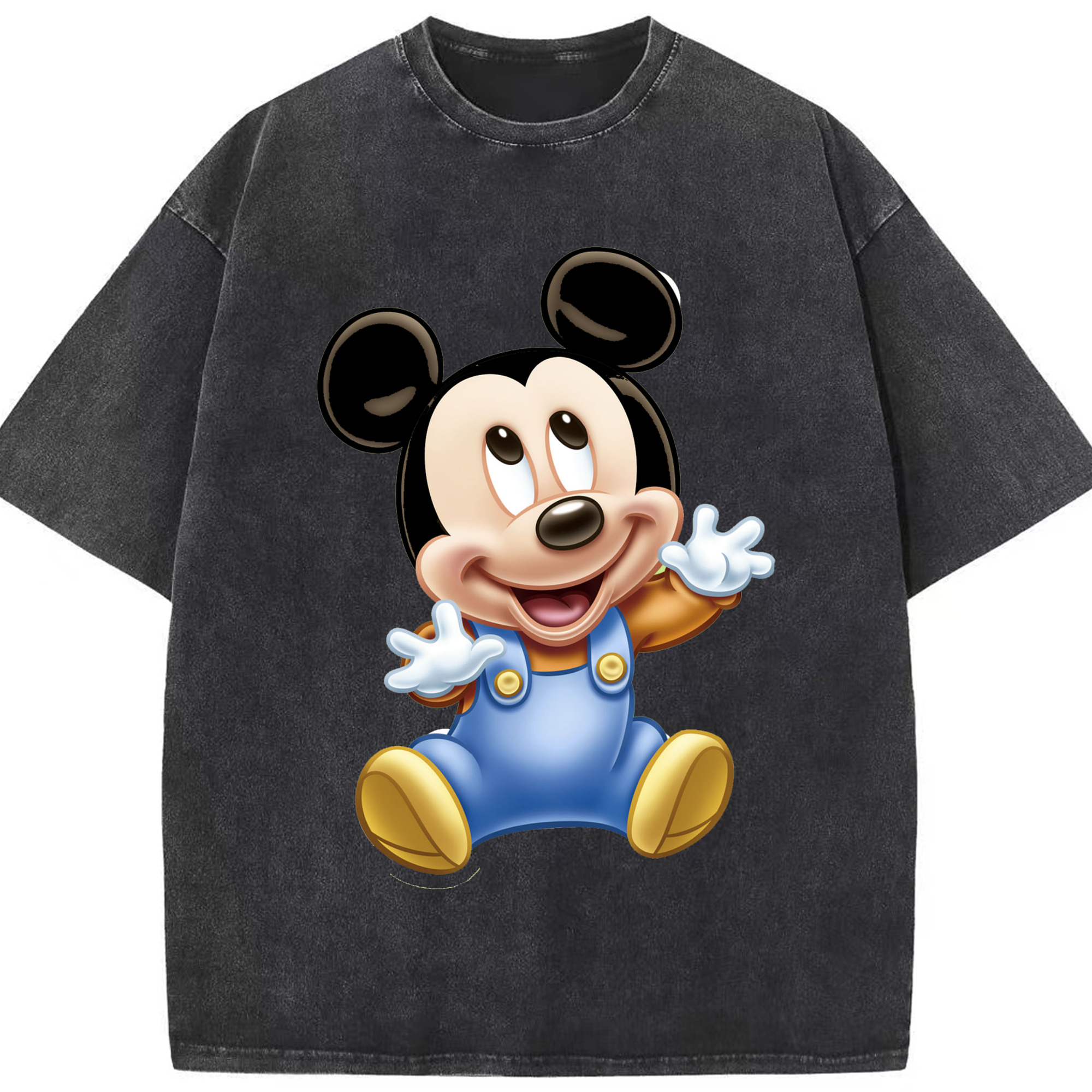 （画像用） ミッキーマウス Mickey Mouse 綿100% ヴィンテージ風 半袖Tシャツ（フロントプリント）
