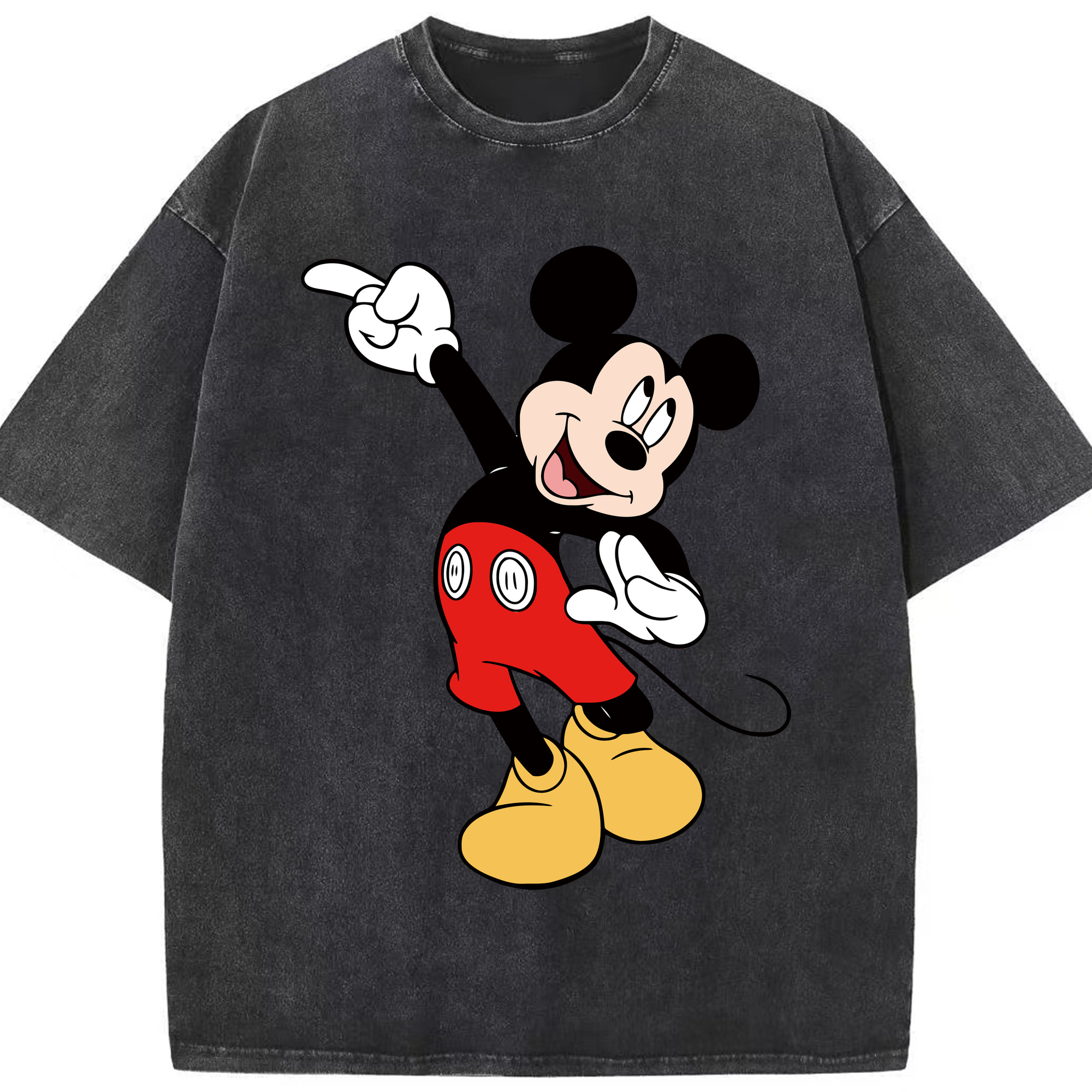 （画像用） ミッキーマウス Mickey Mouse 綿100% ヴィンテージ風 半袖Tシャツ（フロントプリント）