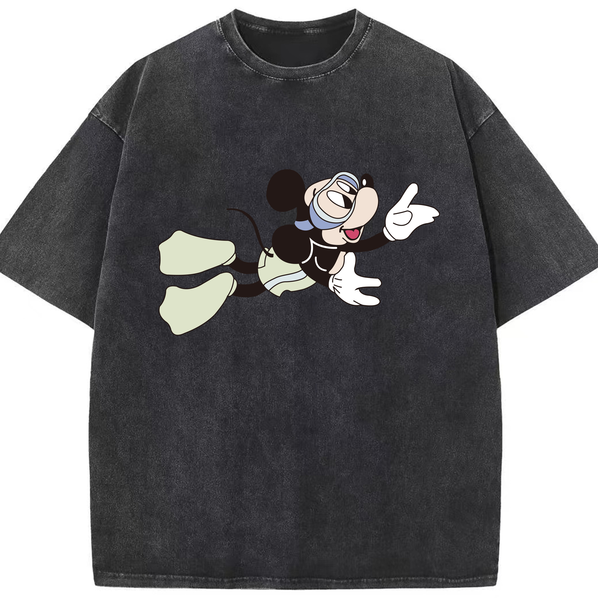 （画像用） ミッキーマウス Mickey Mouse 綿100% ヴィンテージ風 半袖Tシャツ（フロントプリント）