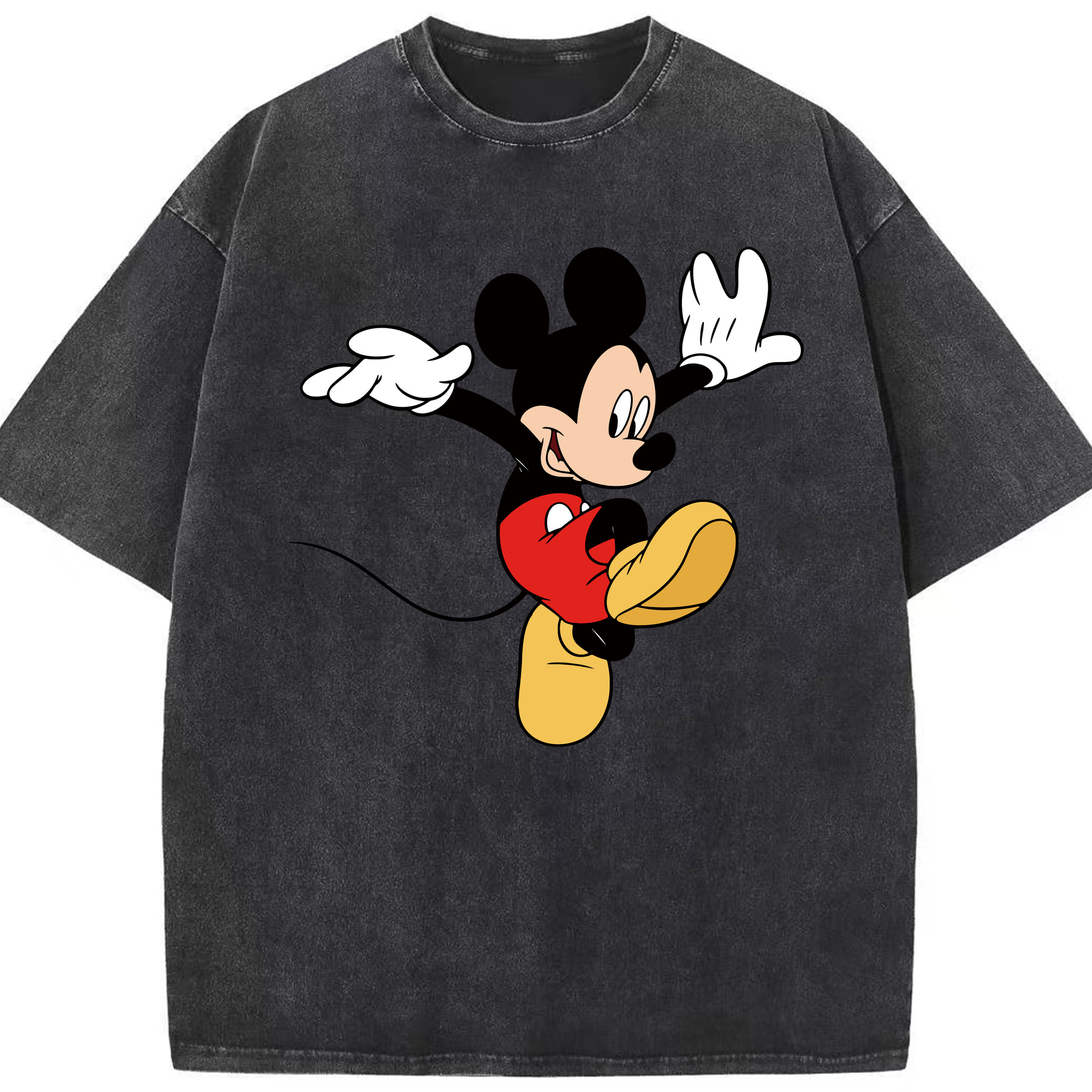 （画像用） ミッキーマウス Mickey Mouse 綿100% ヴィンテージ風 半袖Tシャツ（フロントプリント）