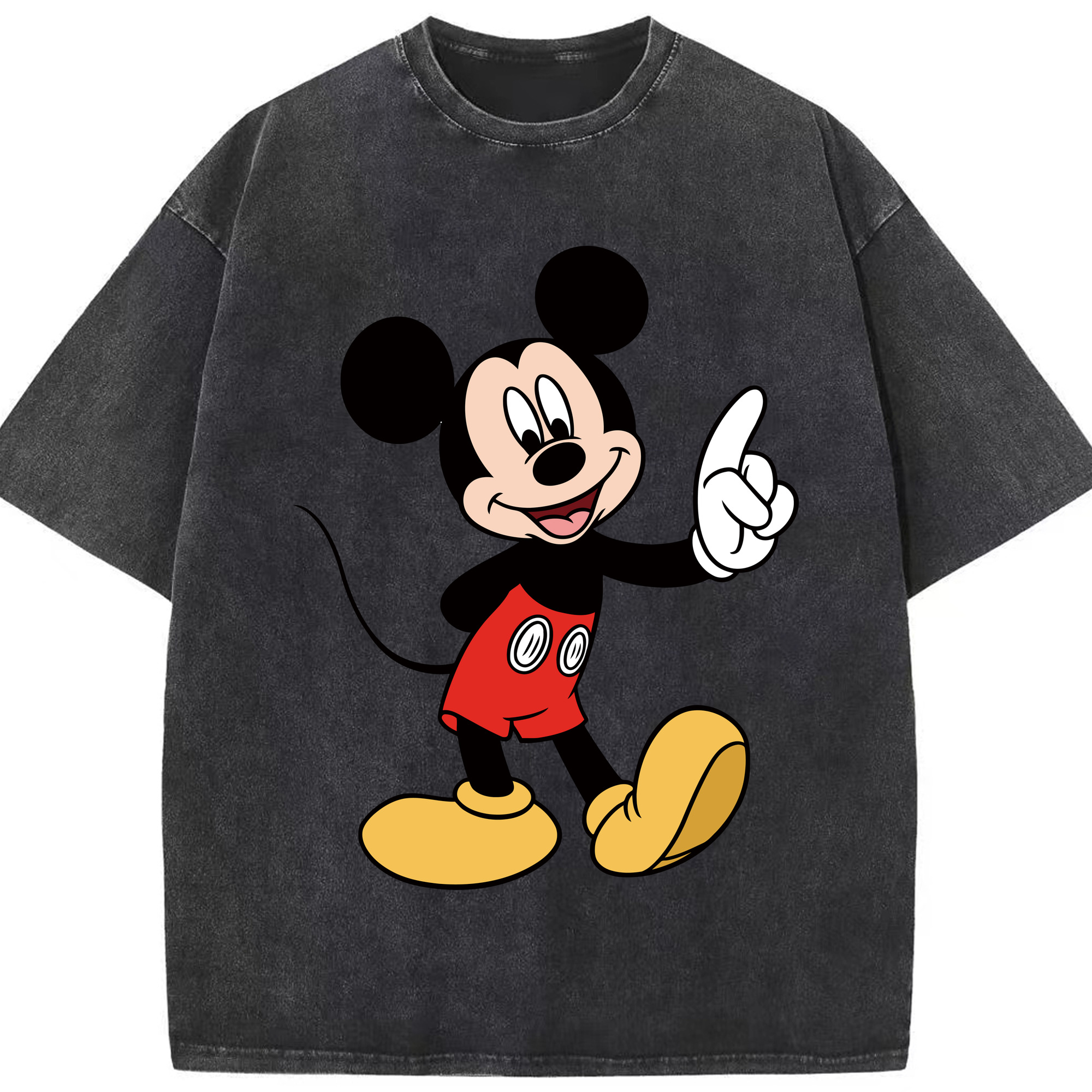 （画像用） ミッキーマウス Mickey Mouse 綿100% ヴィンテージ風 半袖Tシャツ（フロントプリント）