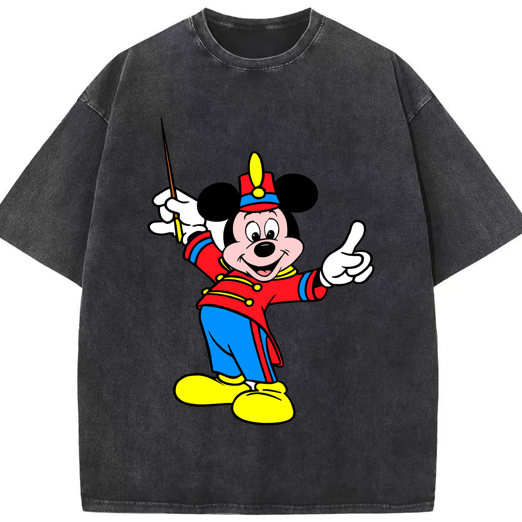 （画像用） ミッキーマウス Mickey Mouse 綿100% ヴィンテージ風 半袖Tシャツ（フロントプリント）