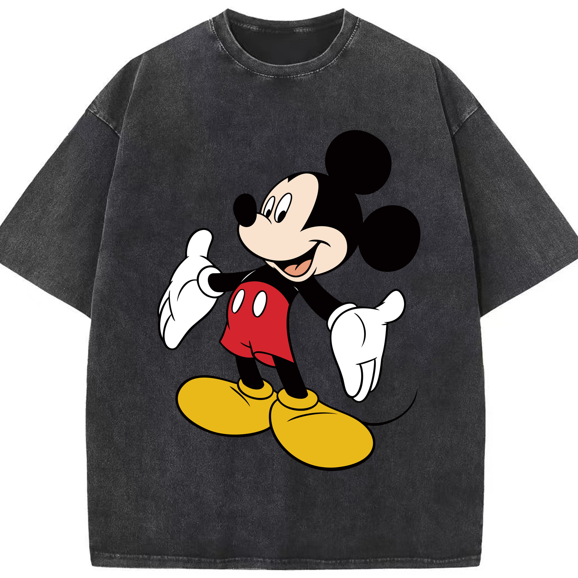 （画像用） ミッキーマウス Mickey Mouse 綿100% ヴィンテージ風 半袖Tシャツ（フロントプリント）