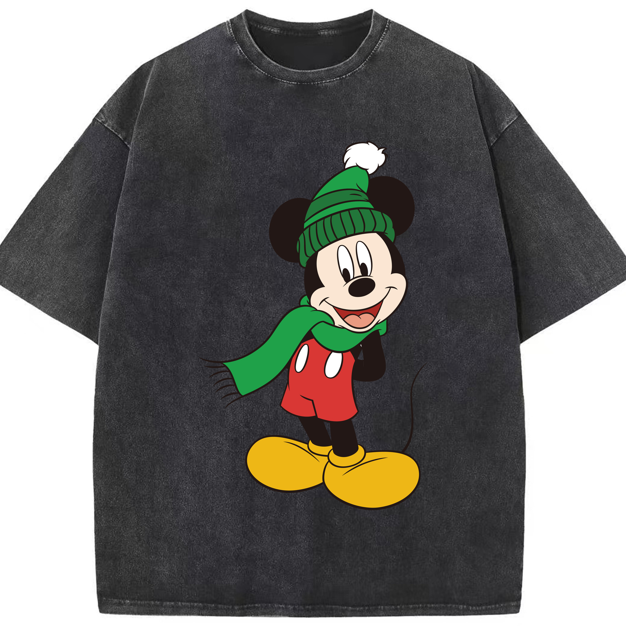 （画像用） ミッキーマウス Mickey Mouse 綿100% ヴィンテージ風 半袖Tシャツ（フロントプリント）