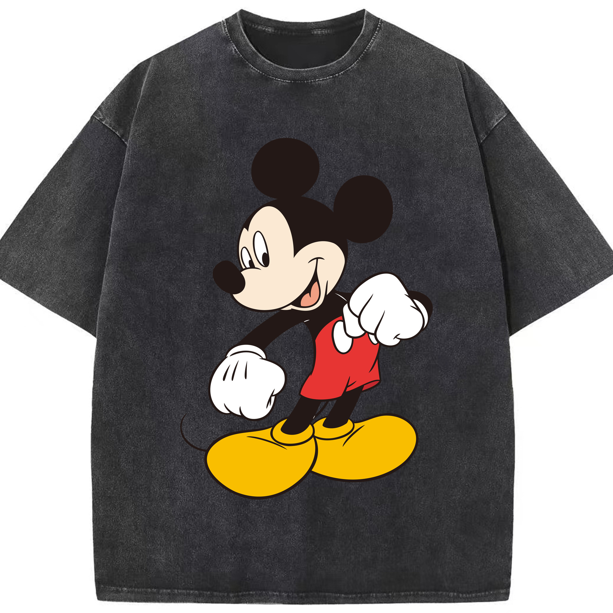 （画像用） ミッキーマウス Mickey Mouse 綿100% ヴィンテージ風 半袖Tシャツ（フロントプリント）