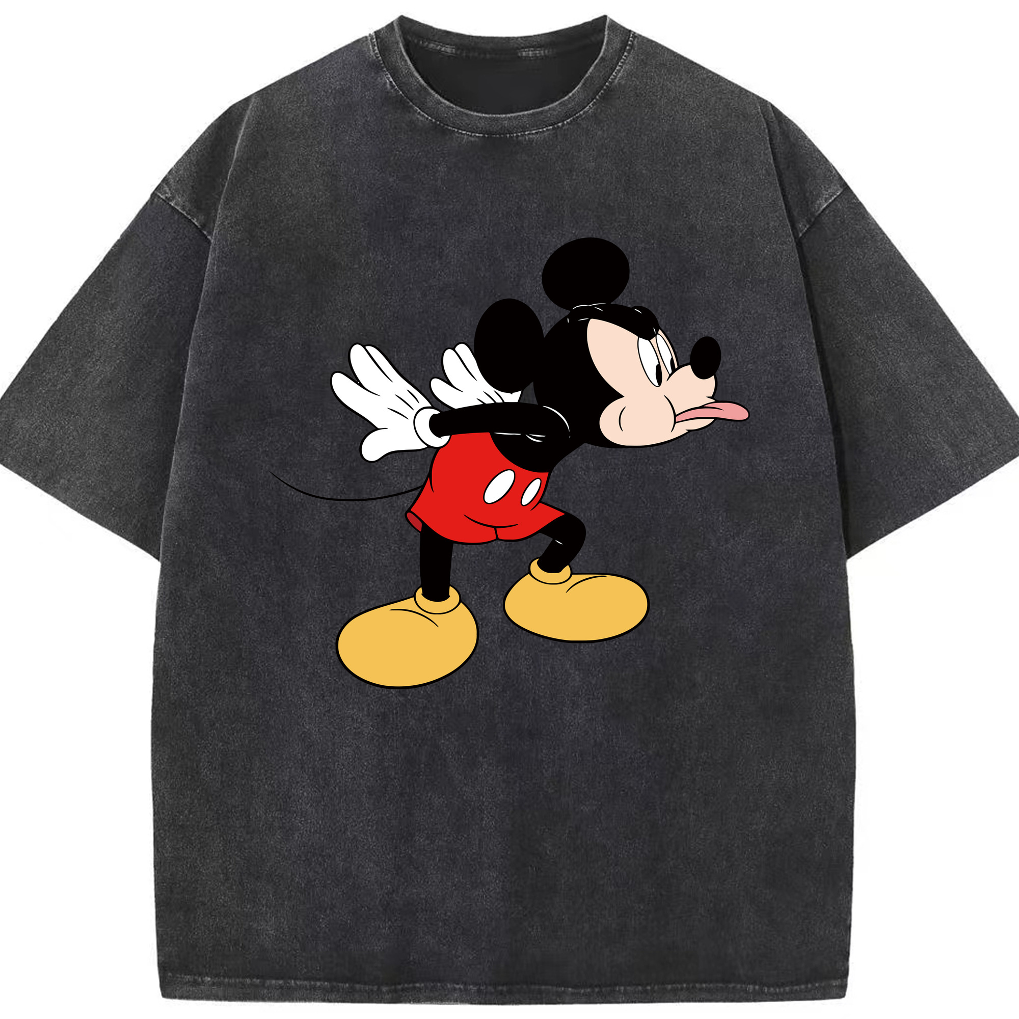 （画像用） ミッキーマウス Mickey Mouse 綿100% ヴィンテージ風 半袖Tシャツ（フロントプリント）