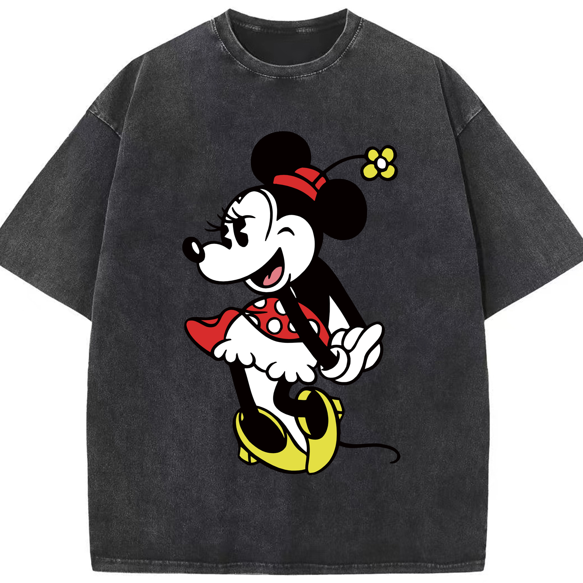 （画像用） ミッキーマウス Mickey Mouse 綿100% ヴィンテージ風 半袖Tシャツ（フロントプリント）