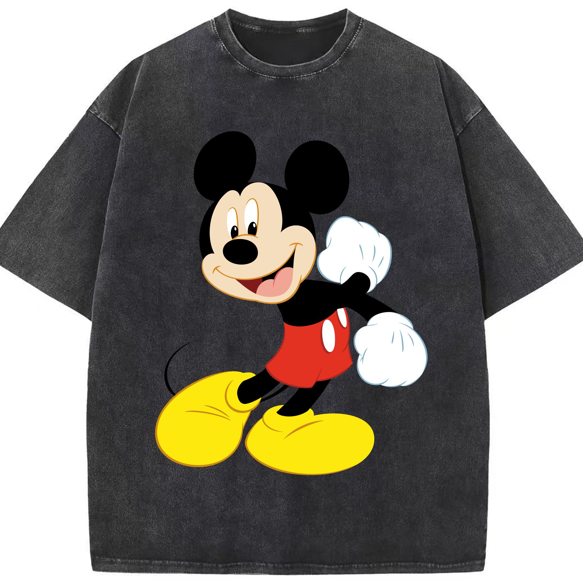 （画像用） ミッキーマウス Mickey Mouse 綿100% ヴィンテージ風 半袖Tシャツ（フロントプリント）