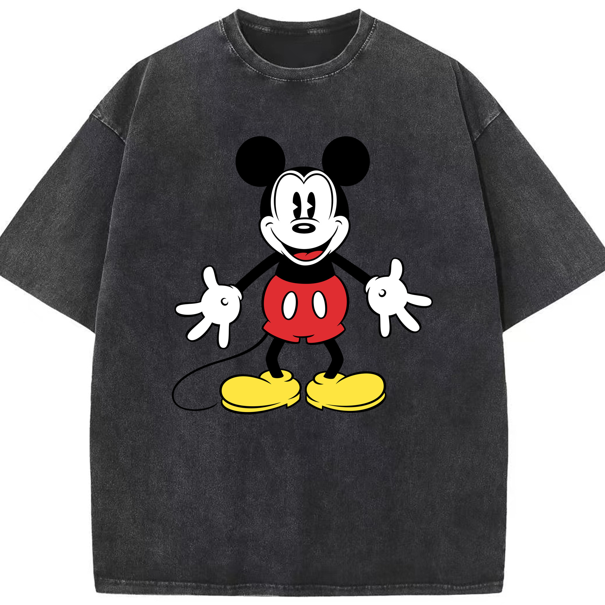 （画像用） ミッキーマウス Mickey Mouse 綿100% ヴィンテージ風 半袖Tシャツ（フロントプリント）