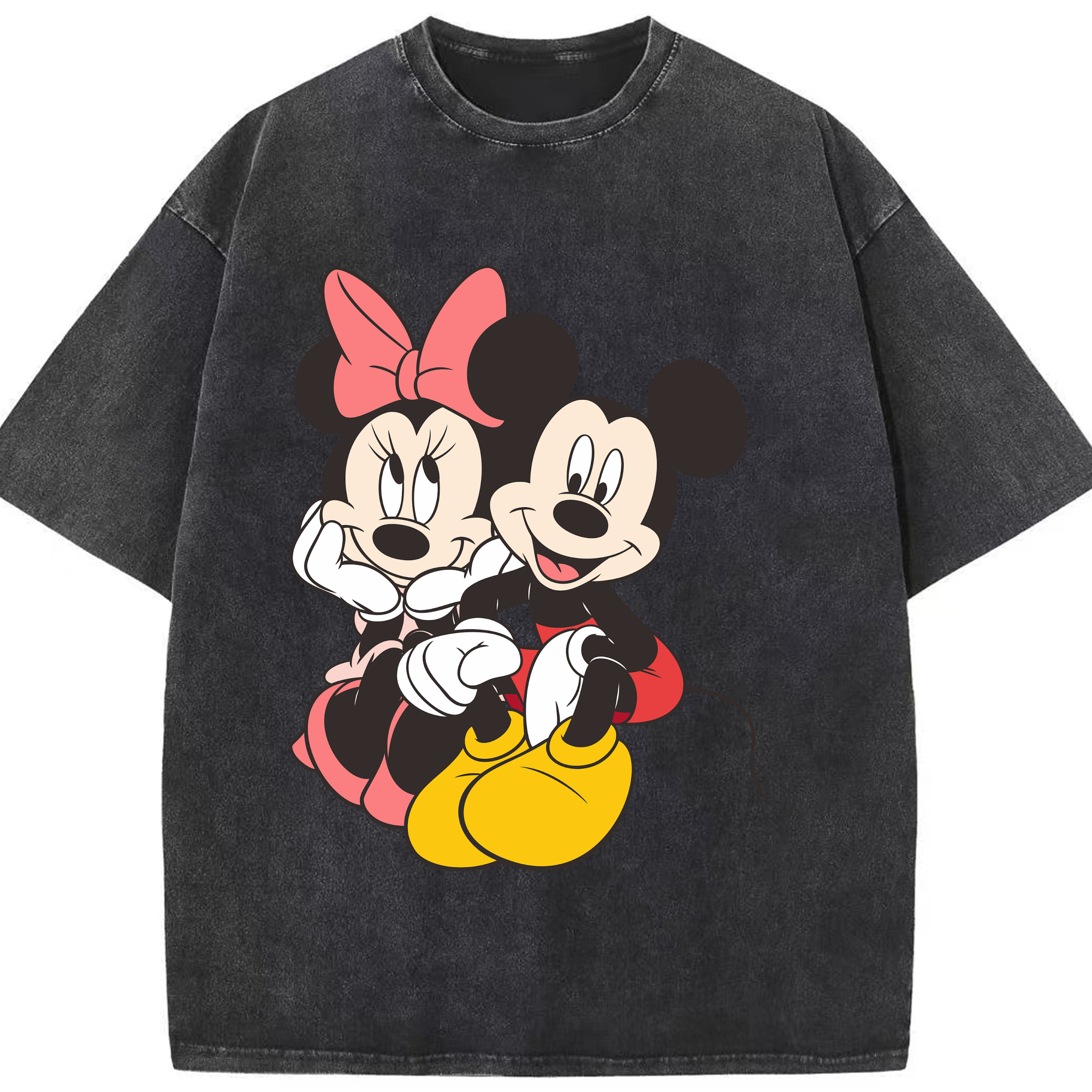 （画像用） ミッキーマウス Mickey Mouse 綿100% ヴィンテージ風 半袖Tシャツ（フロントプリント）